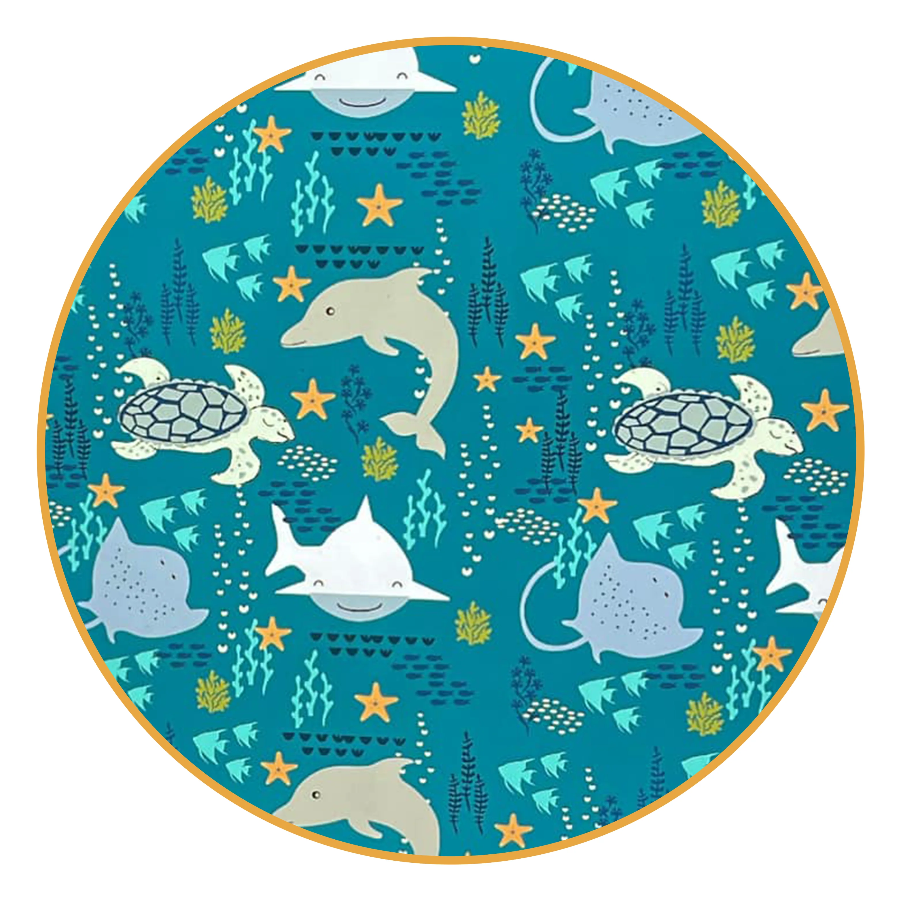 Emerson and Friends - Ocean Friends Bamboo Pajama Convertible Footie Romper: Blue / 6-12M - Image 5
