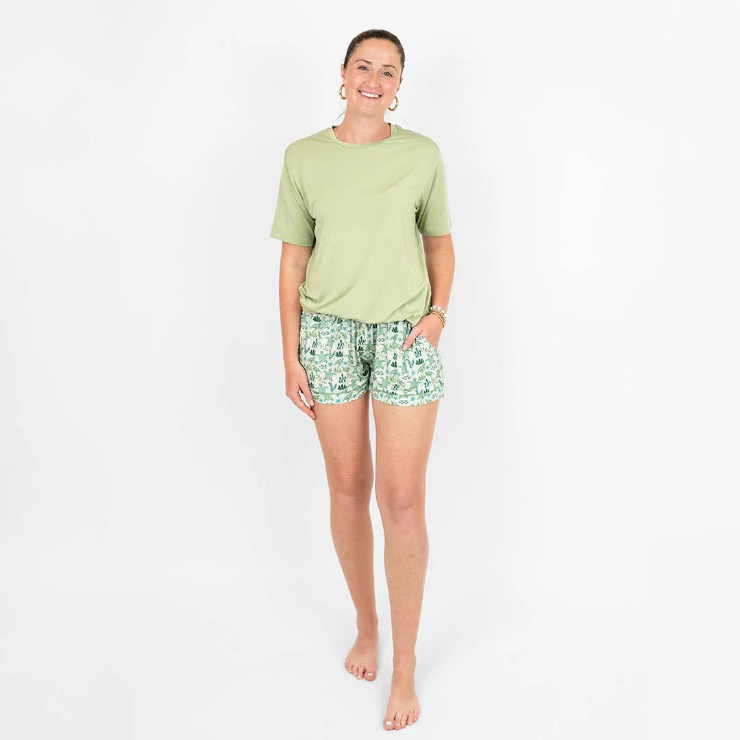Emerson and Friends - Save the Sea Turtles Womens Pajama Shorts - Image 4