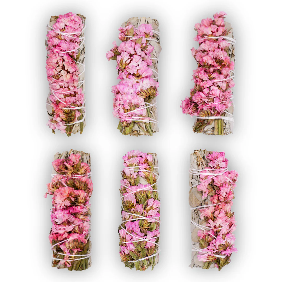 Pink Sinuata Flower with White Sage Bundles - Image 2