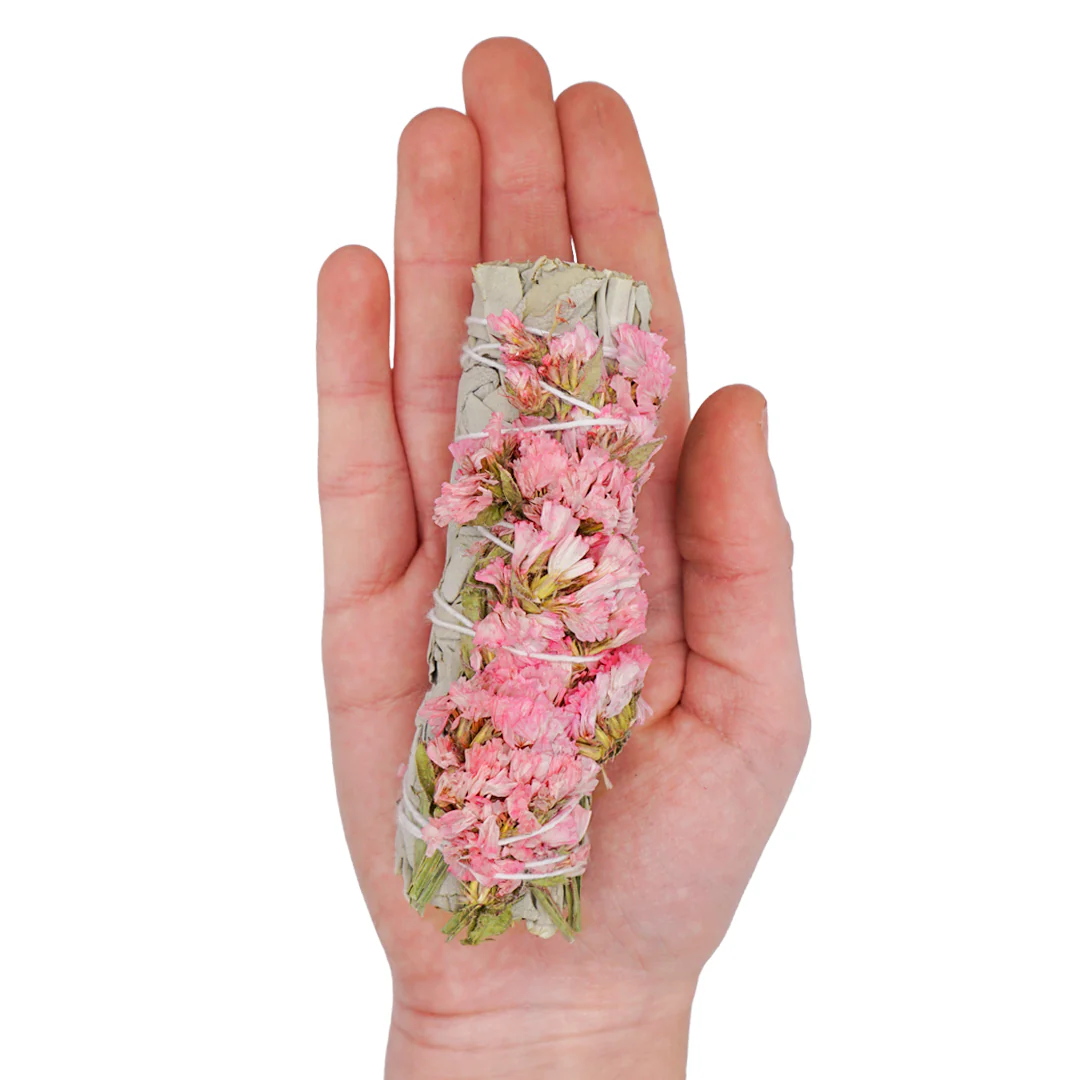 Pink Sinuata Flower with White Sage Bundles - Image 3