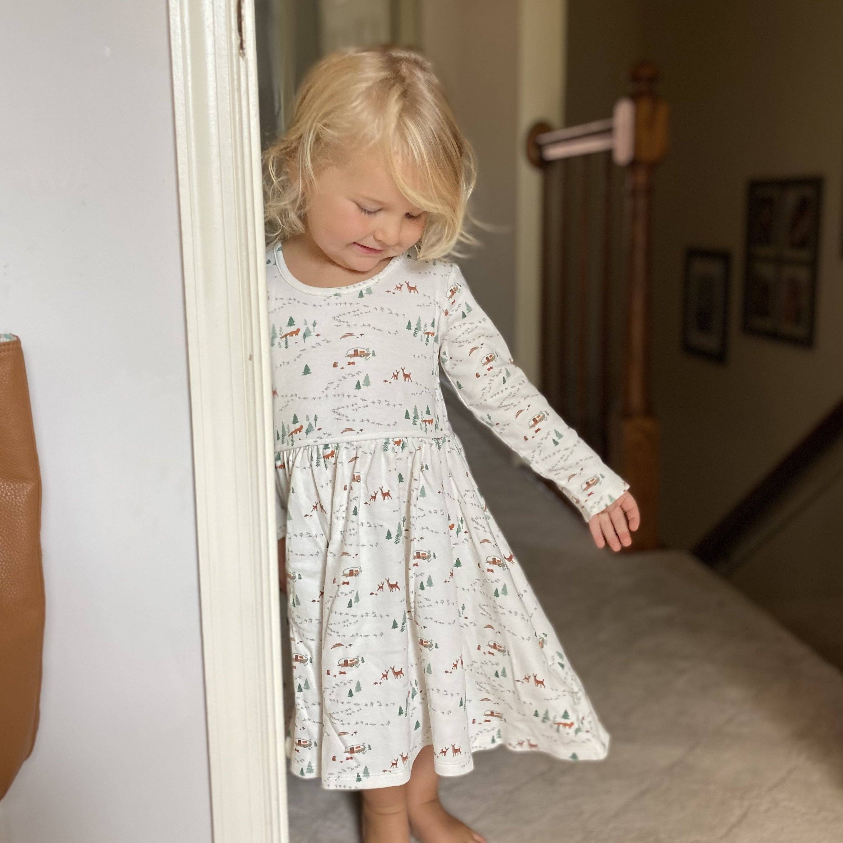 Finn + Emma - Long sleeve twirl dress- into the woods - Image 4