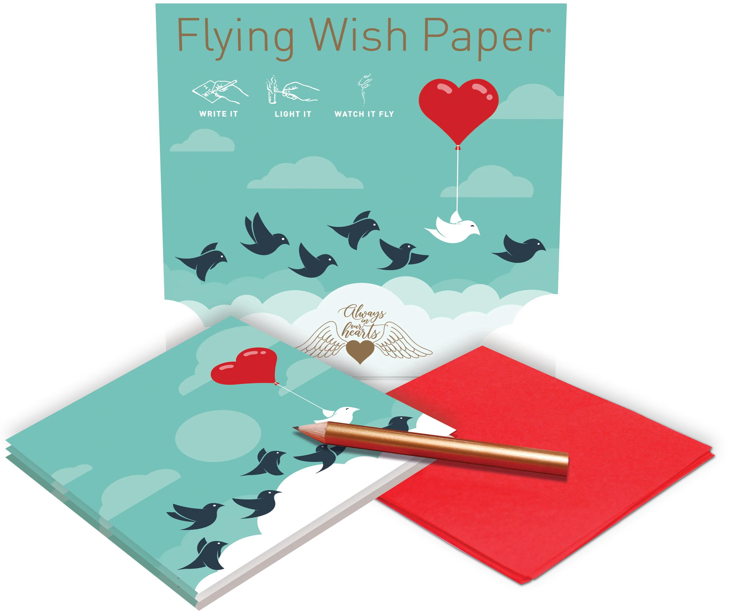 FLYING WISH PAPER ® - ALWAYS IN OUR HEARTS  / Mini Kit / 15 WISH PAPER™ + ACC - Image 2