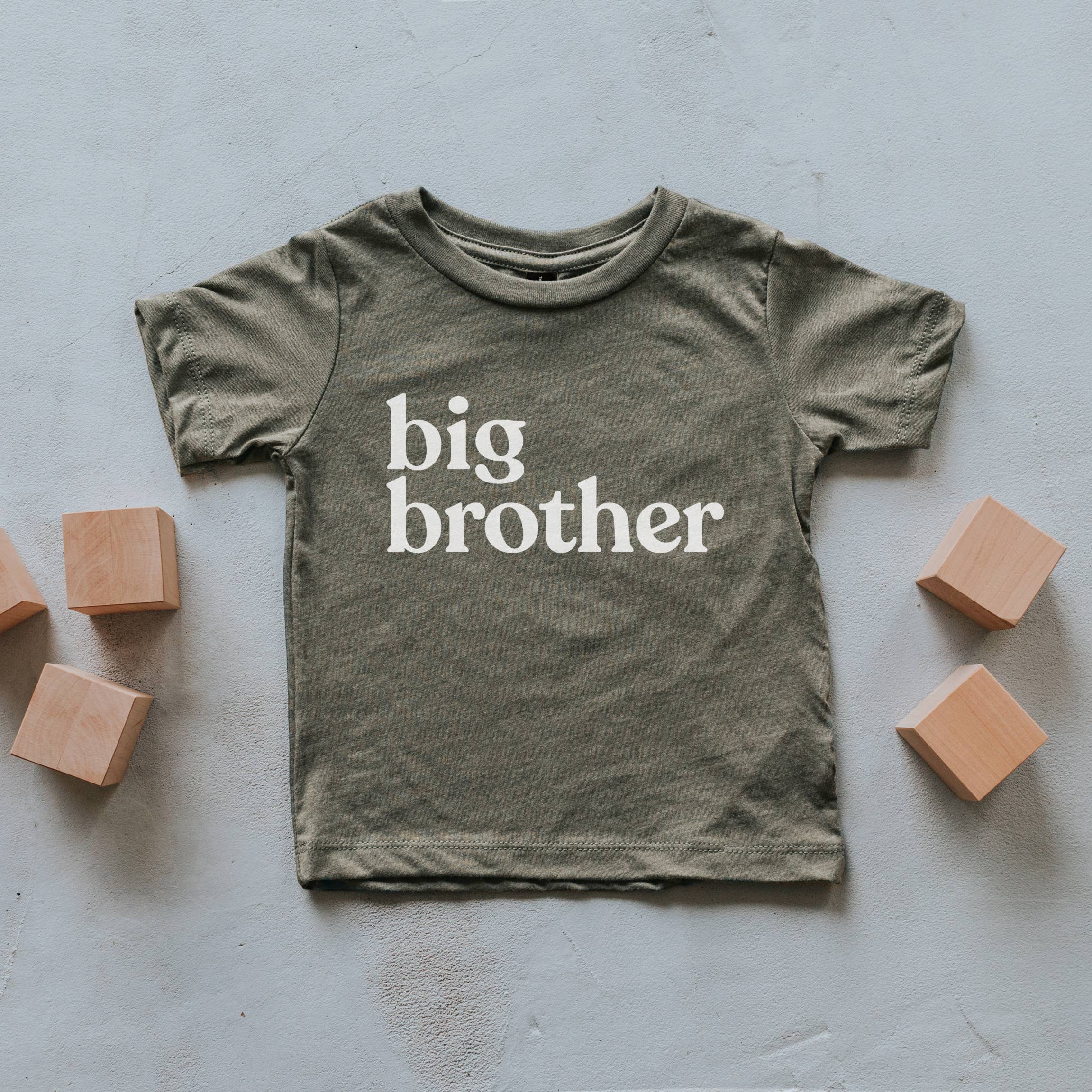 Gladfolk - Olive Big Brother Kids Tee - Image 2