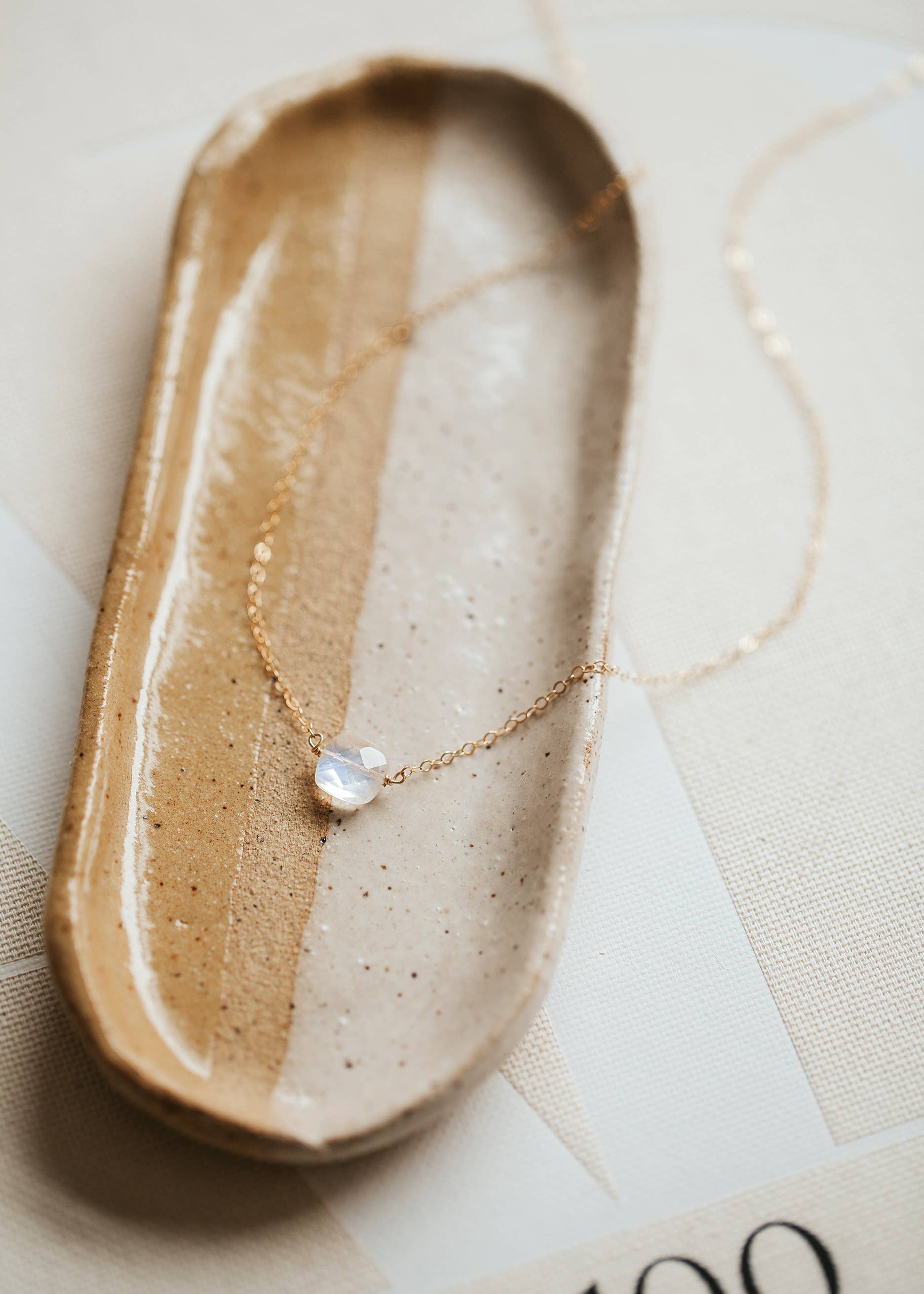 Hello Adorn - Moonstone Cushion Necklace - Image 4