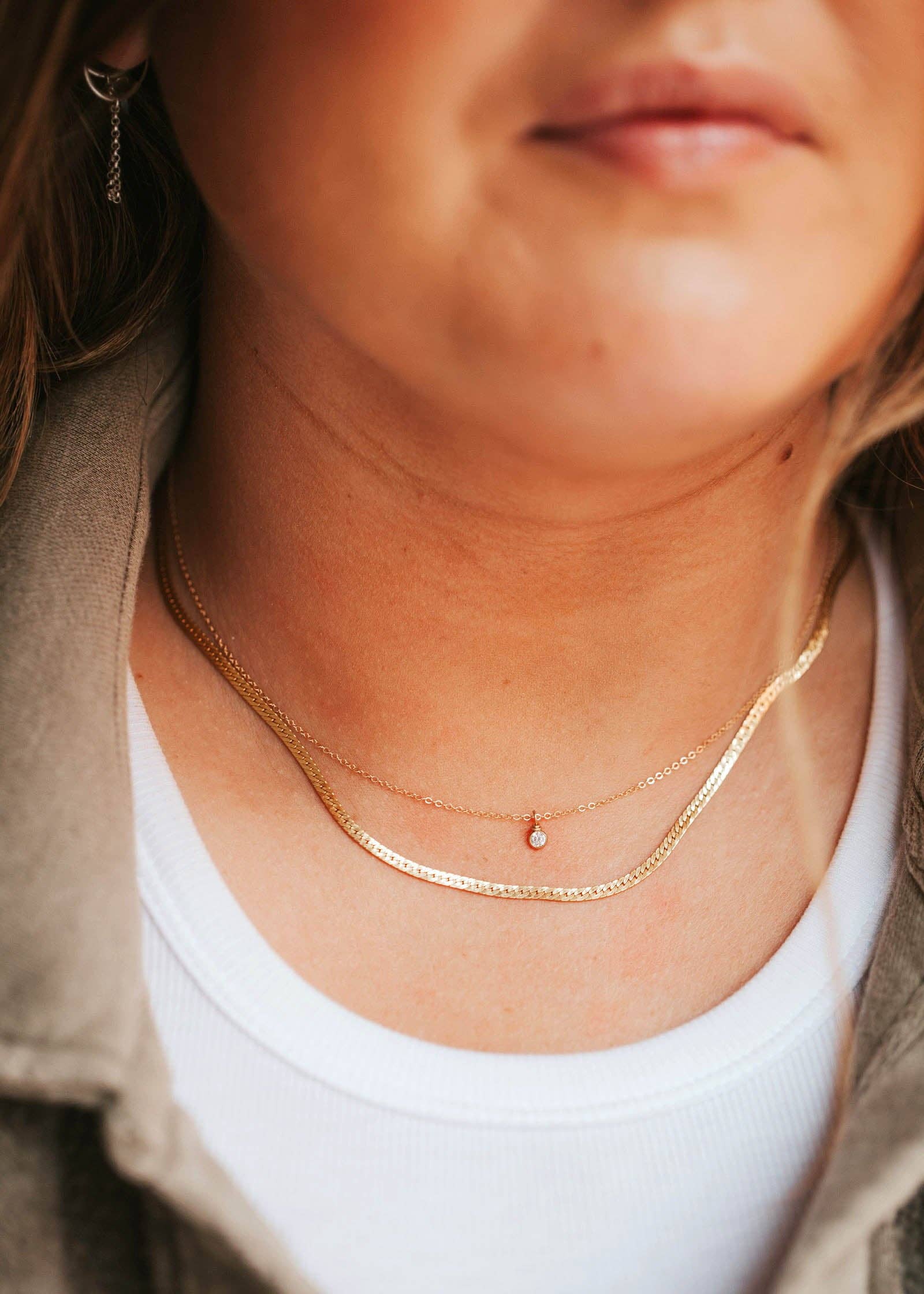 Hello Adorn - Solitaire Necklace: 14kt Gold Fill - Image 2