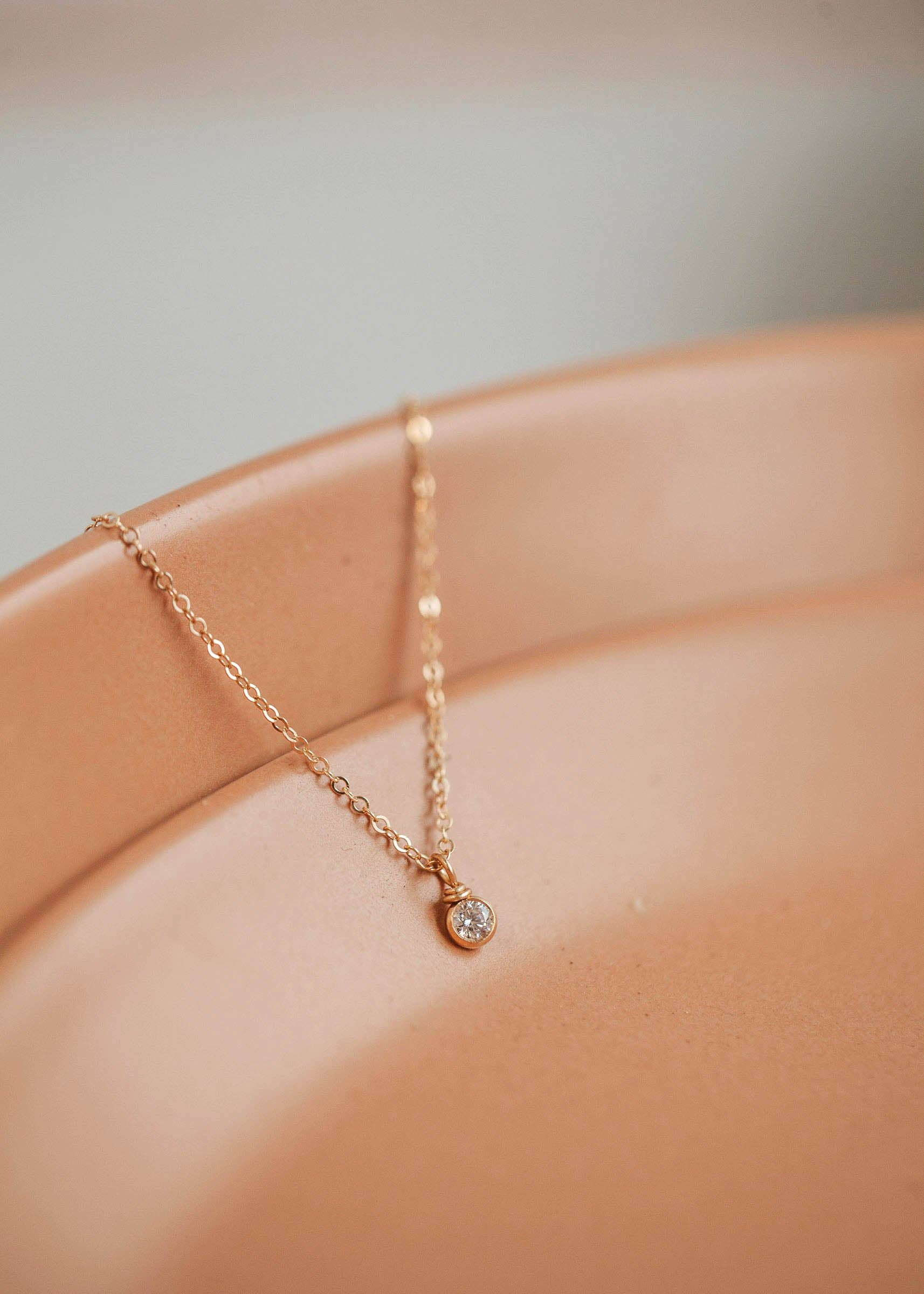 Hello Adorn - Solitaire Necklace: 14kt Gold Fill - Image 3