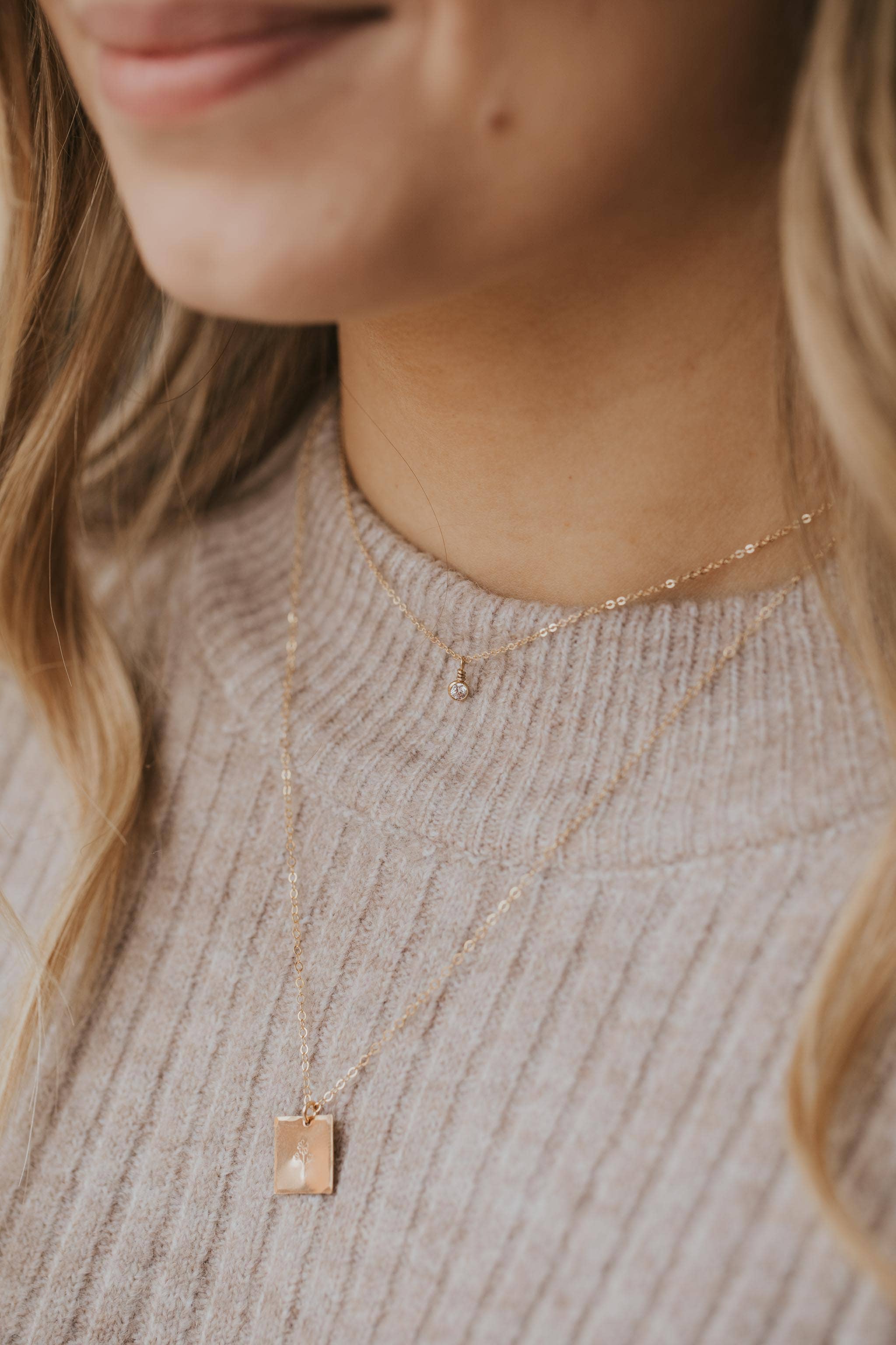 Hello Adorn - Solitaire Necklace: 14kt Gold Fill - Image 4