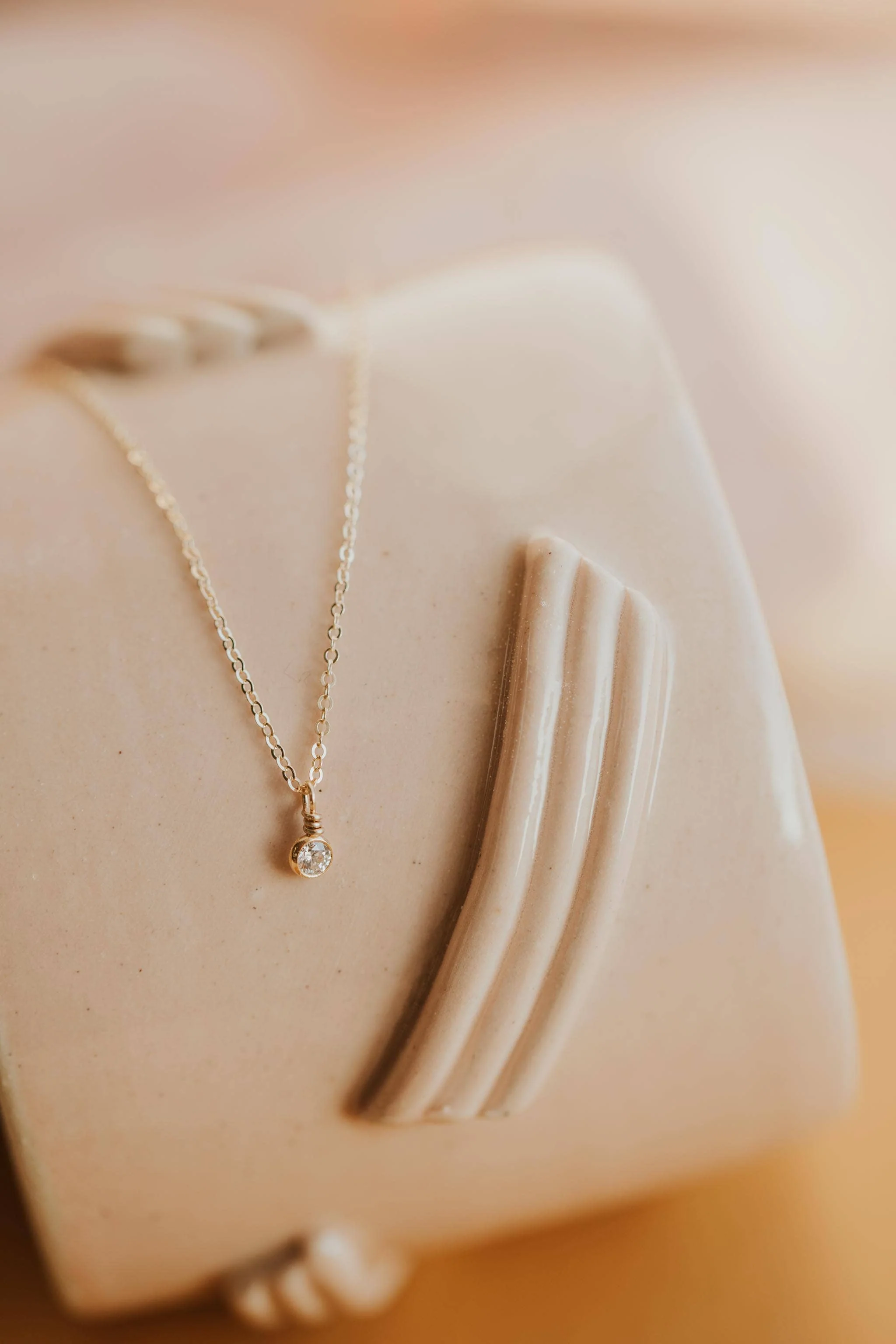 Hello Adorn - Solitaire Necklace: 14kt Gold Fill - Image 5