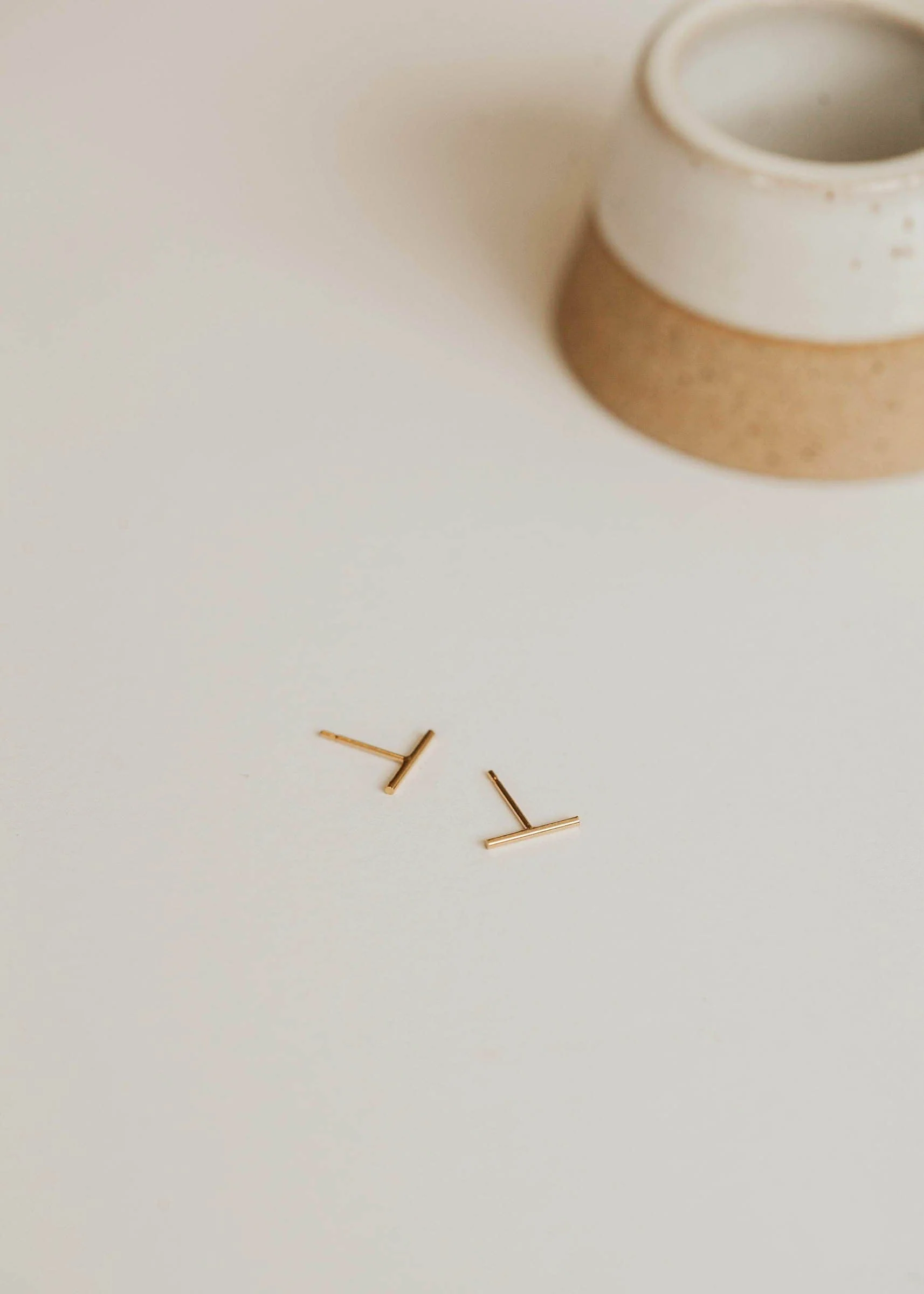 Hello Adorn - Tiny Bar Studs: 14kt Gold Fill - Image 3