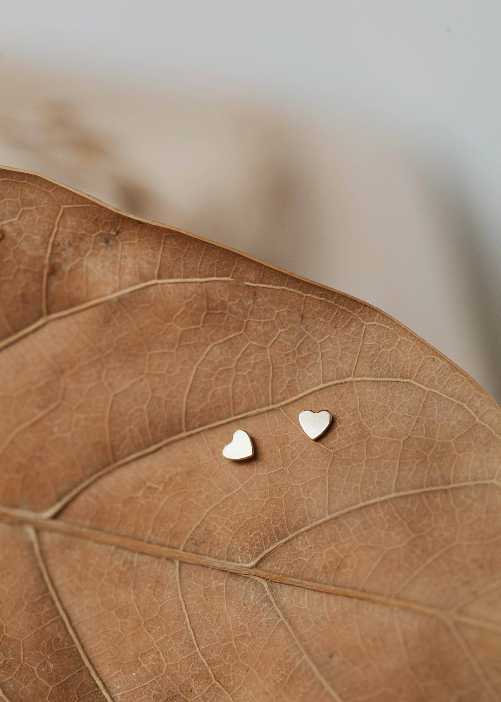 Hello Adorn - TINY Heart Studs Gold Fill