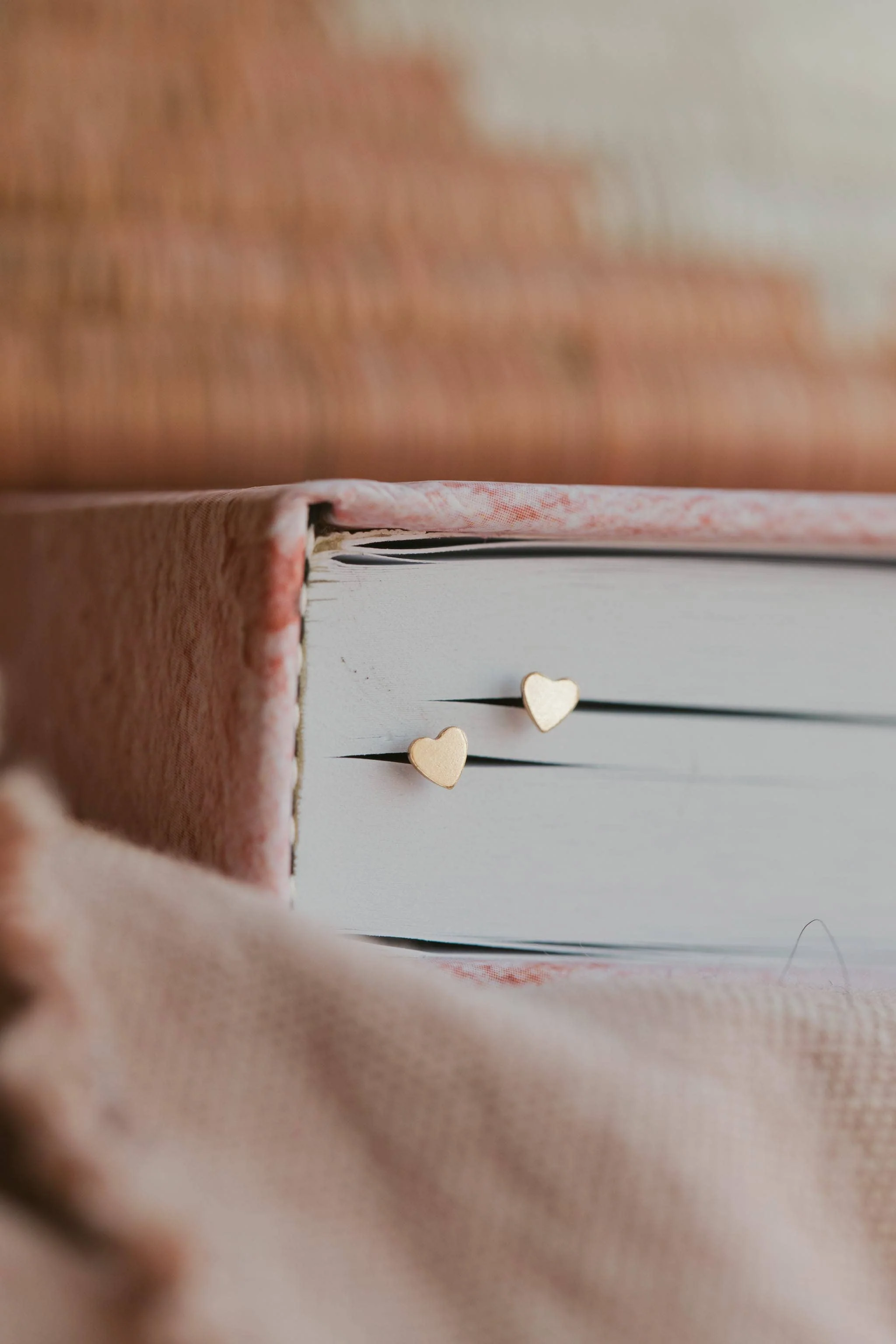 Hello Adorn - TINY Heart Studs Gold Fill - Image 3