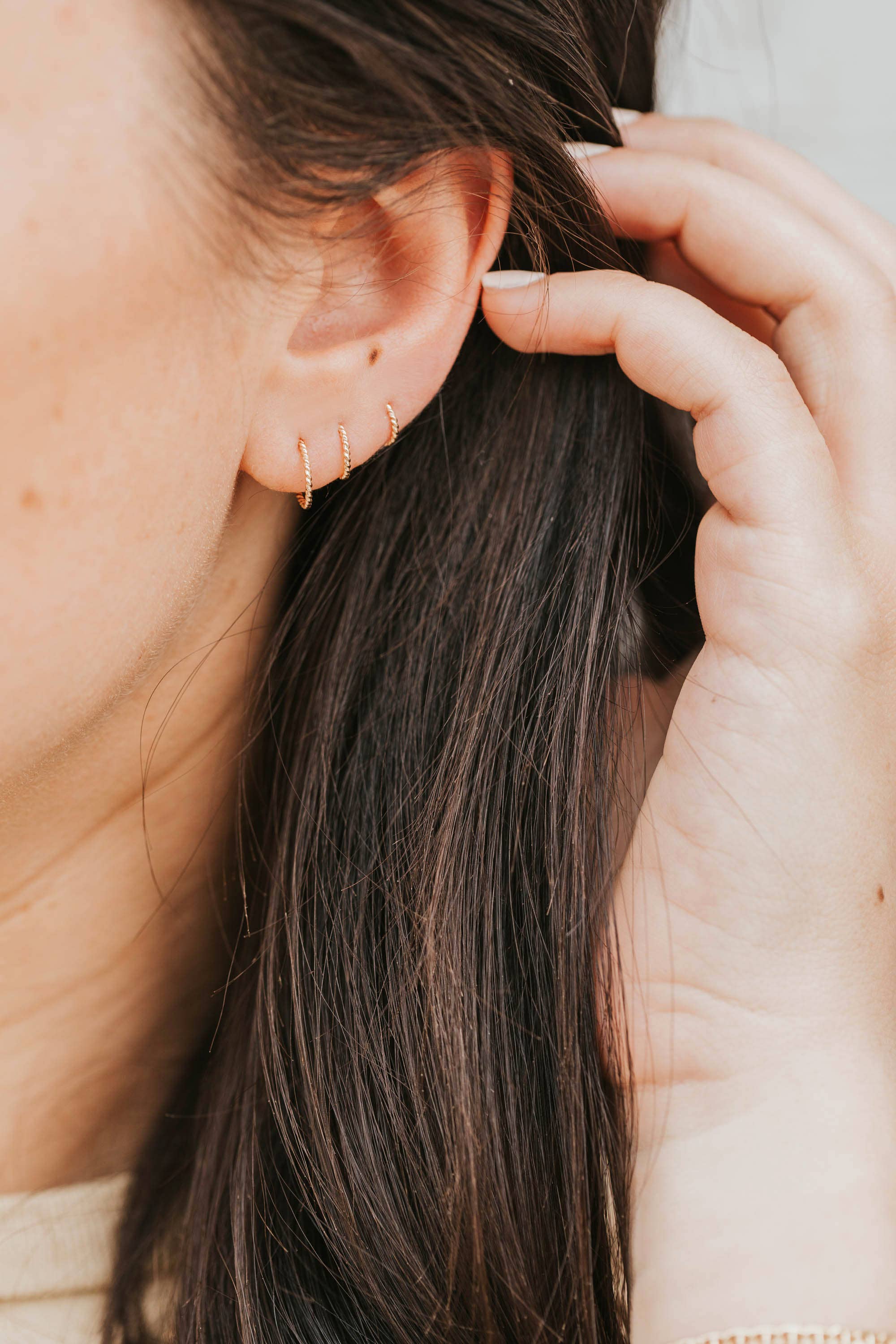 Hello Adorn - Tiny Hoops Sterling Silver - 7mm - Image 4