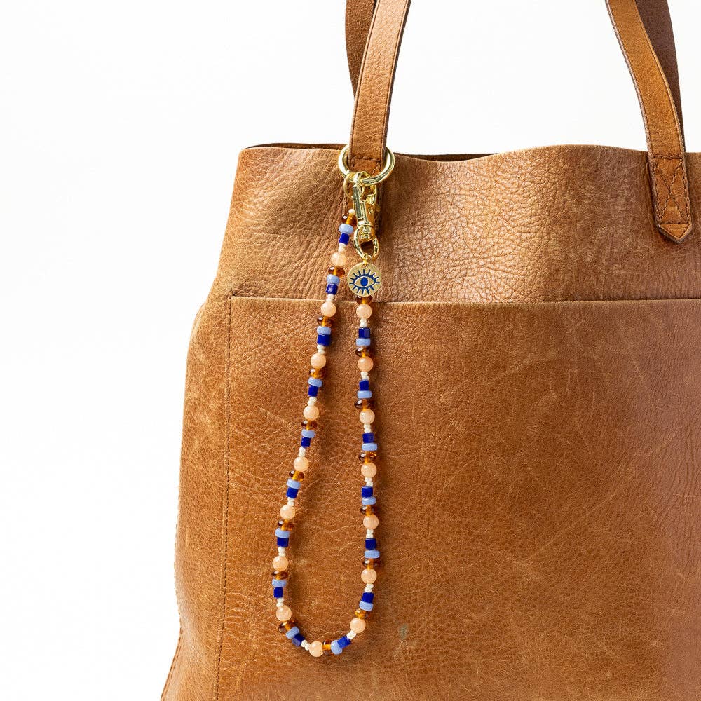 INK + ALLOY - Kate Beaded Bag Charm with Brass Evil Eye - Image 2