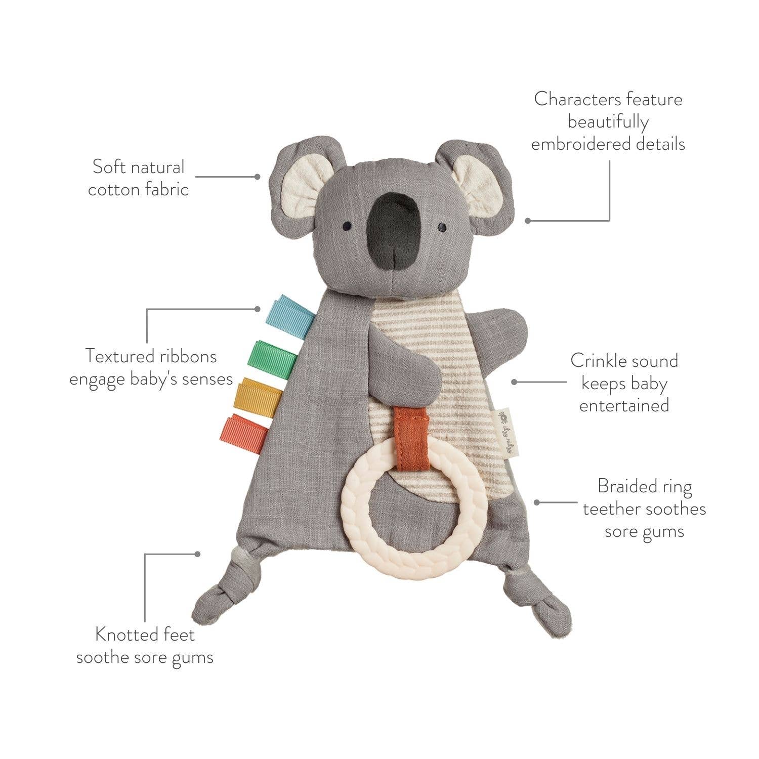 Itzy Ritzy - Bitzy Crinkle™ Sensory Toy with Teether: Dino - Image 2