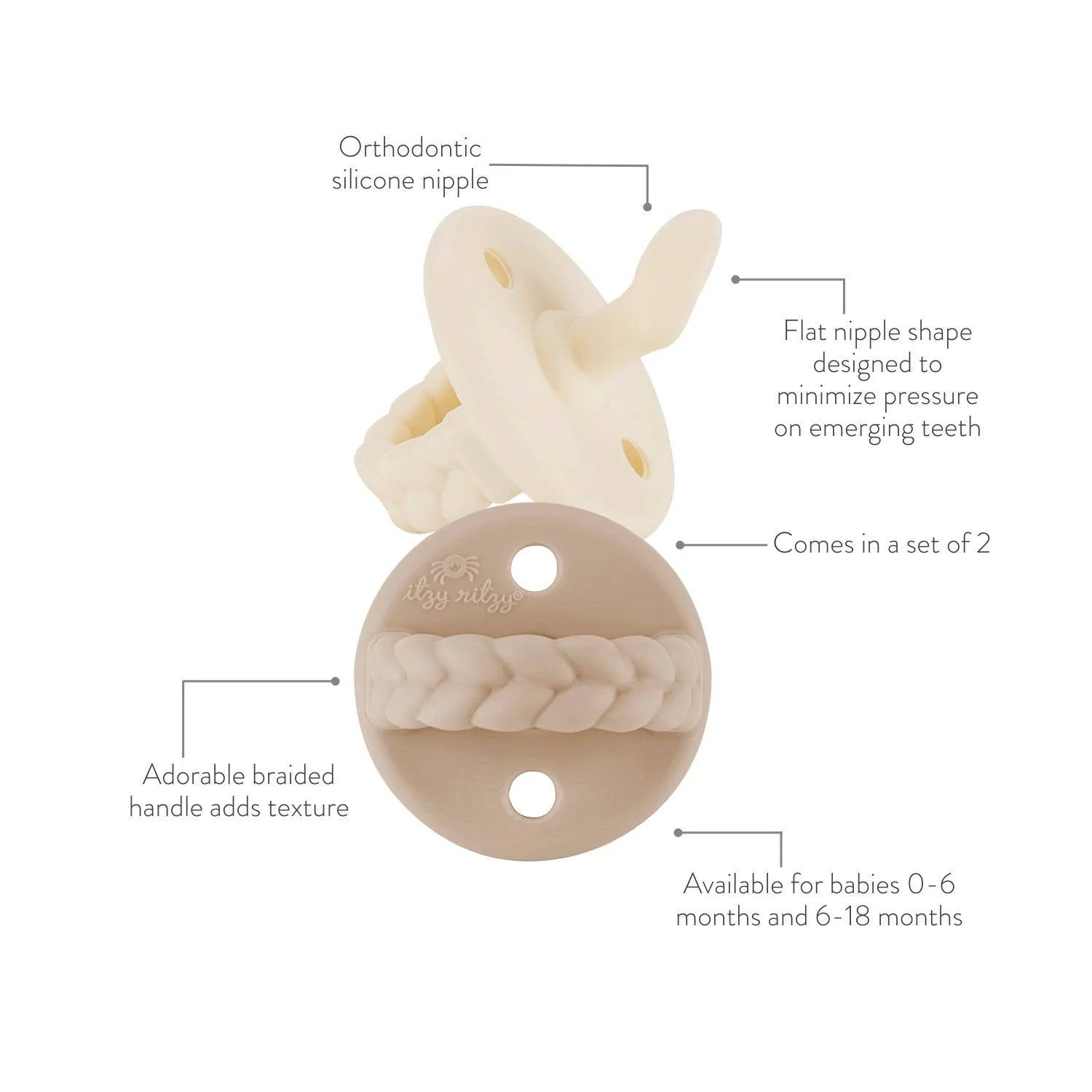 Itzy Ritzy - Sweetie Soother™ 0-6 Months / Neutral - Image 26