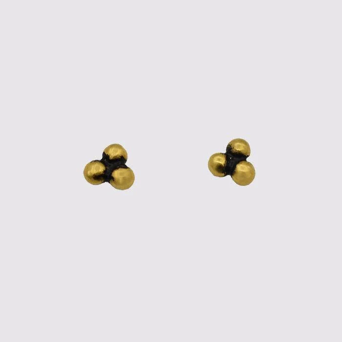 Jane Diaz NY - Granulated Triangle Stud: Sterling Silver - Image 2
