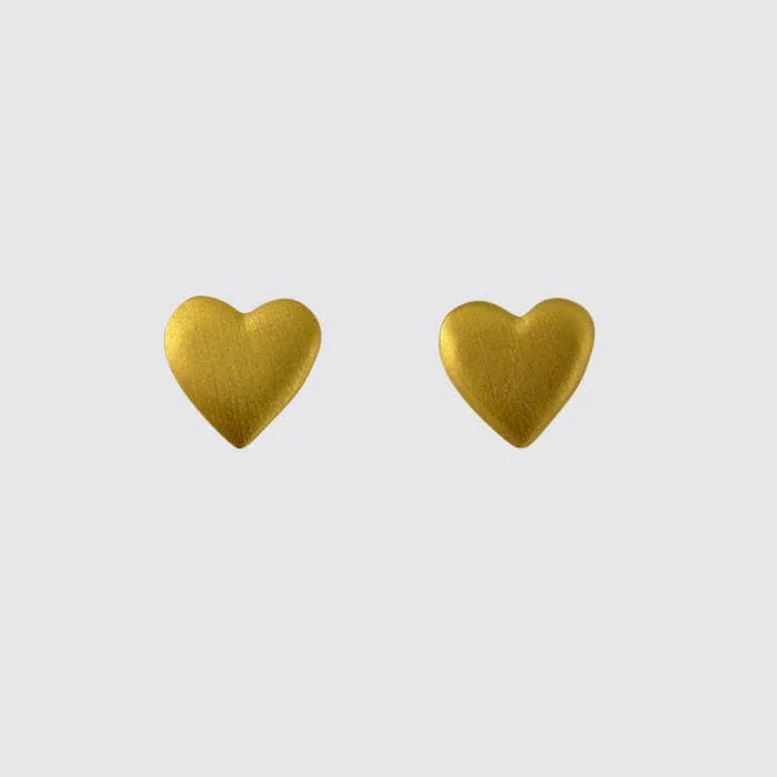 Jane Diaz NY - Small Heart Stud Earrings: Sterling Silver - Image 2