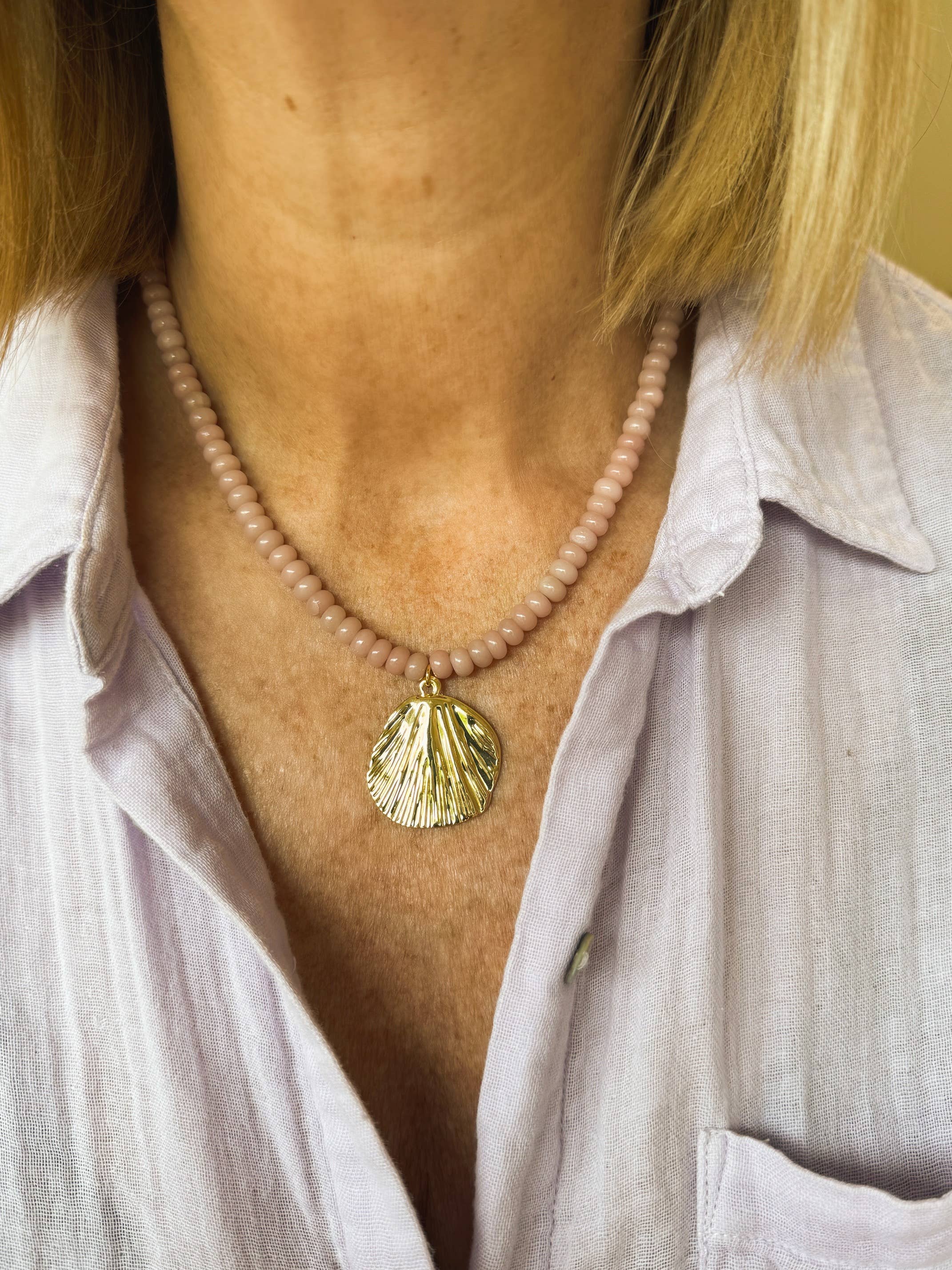 Jessica Matrasko Jewelry - Kai Necklace: Pink Opal - Image 2