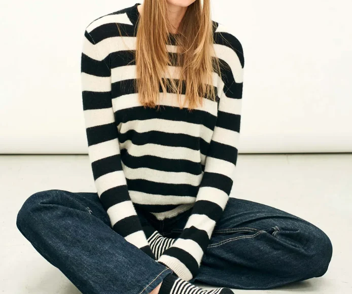 Jumper1234- Stripe Distressed Crew- Black Stone - Image 2
