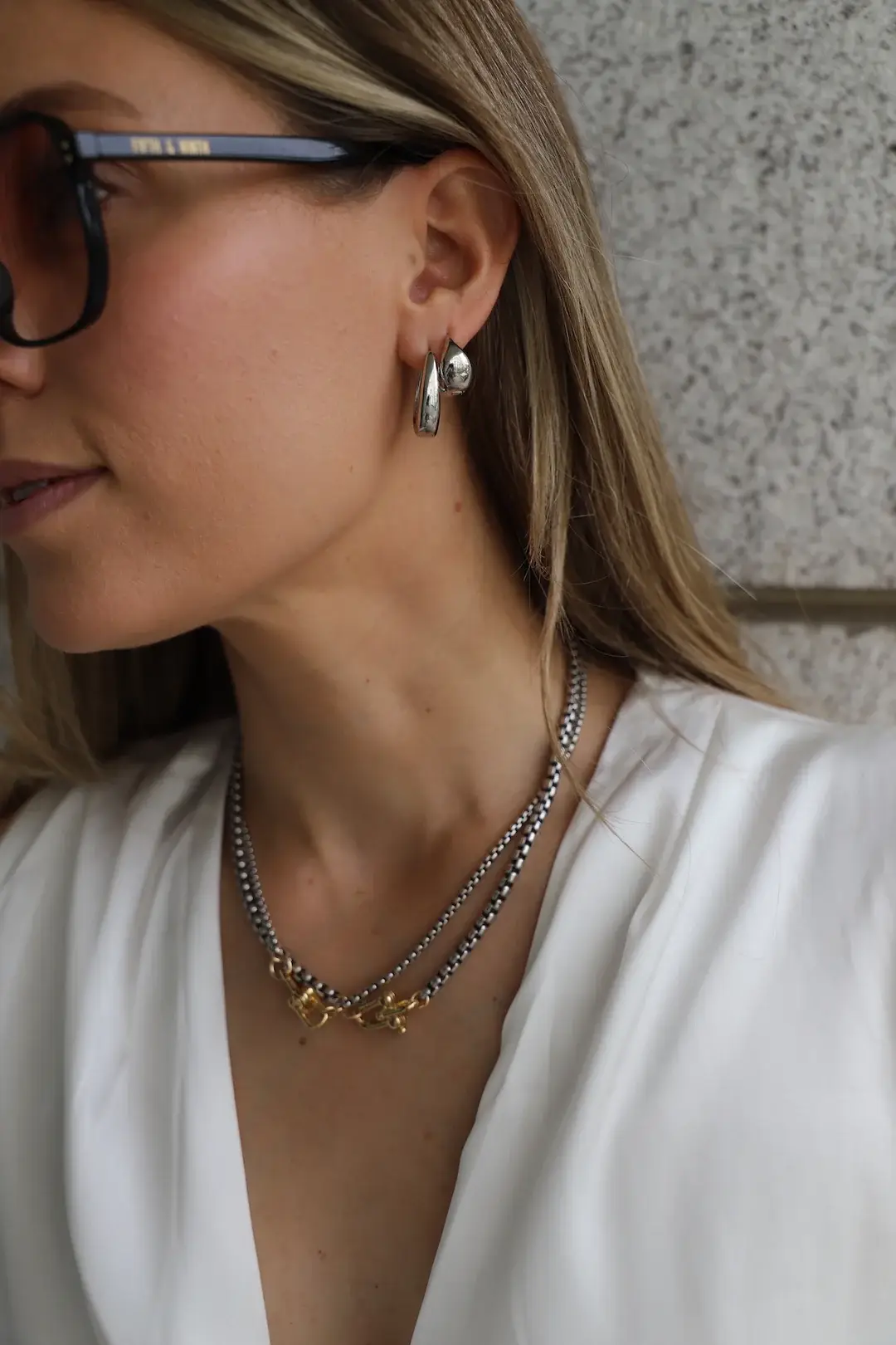 Katie Waltman Jewelry - SILVER NOVA ROUND BOX CHAIN NECKLACE - Image 3
