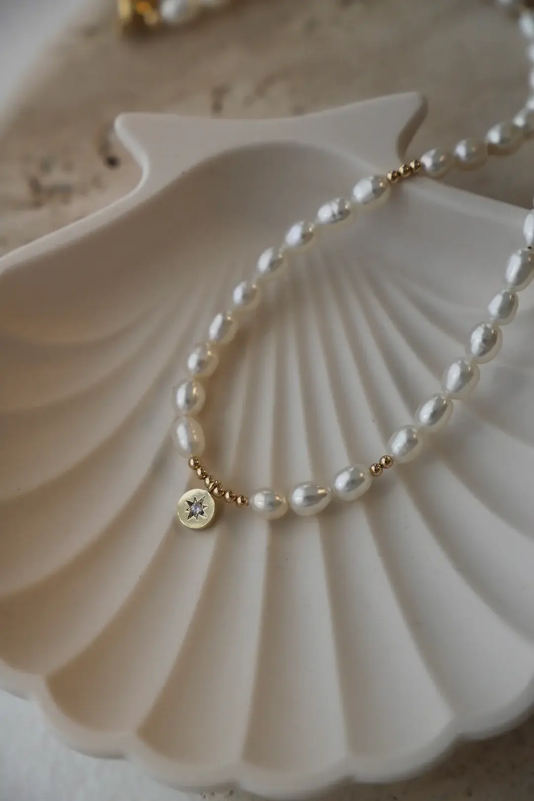 Katie Waltman Jewelry - PEARL BEADED STAR MEDALLION NECKLACE - Image 2