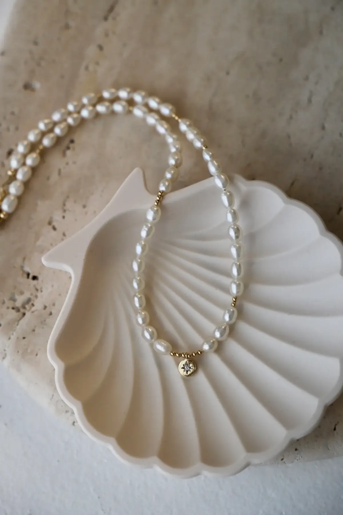 Katie Waltman Jewelry - PEARL BEADED STAR MEDALLION NECKLACE - Image 3