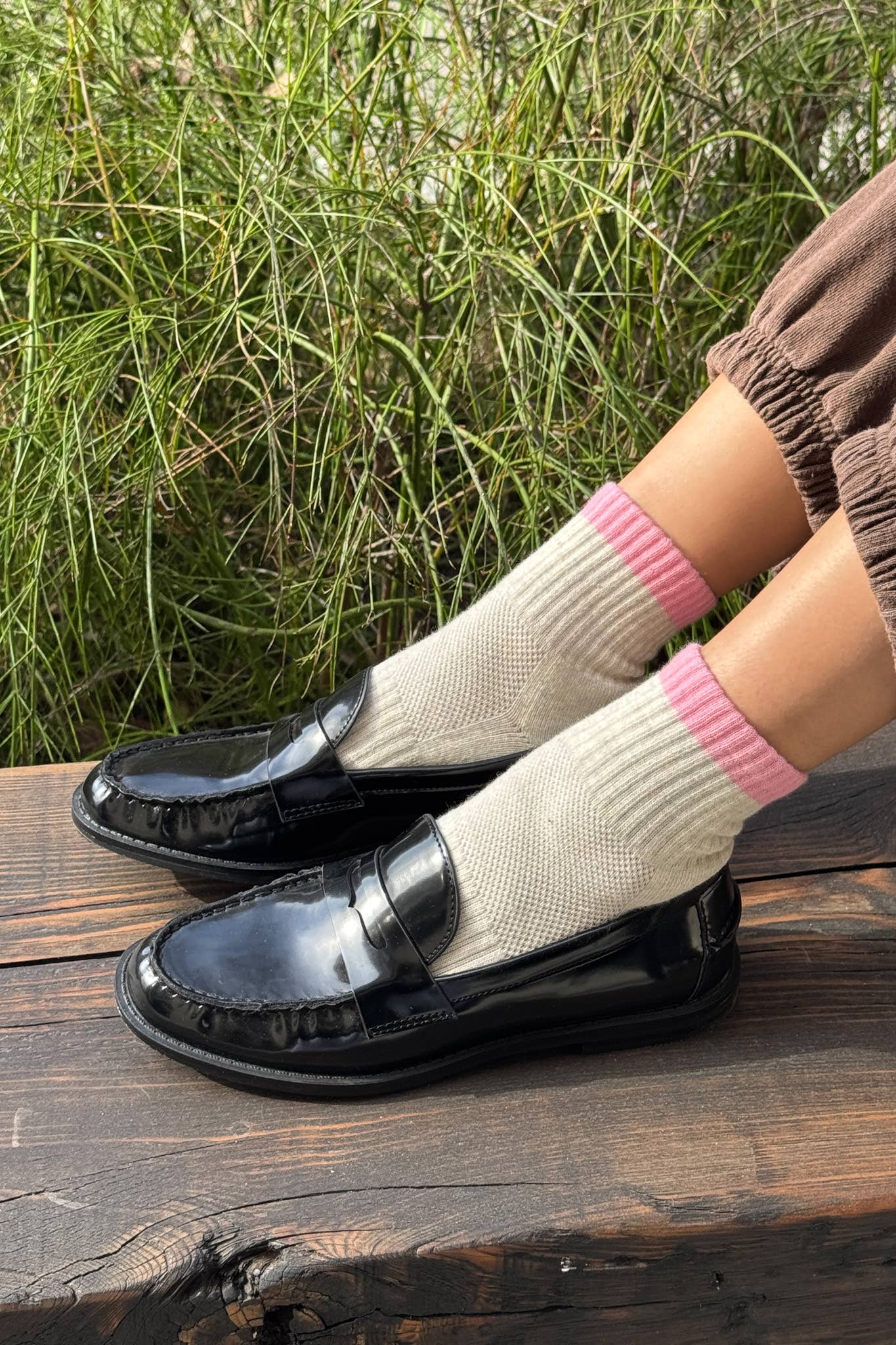 Le Bon Shoppe - Color Block Girlfriend Socks : Black Coffee - Image 12