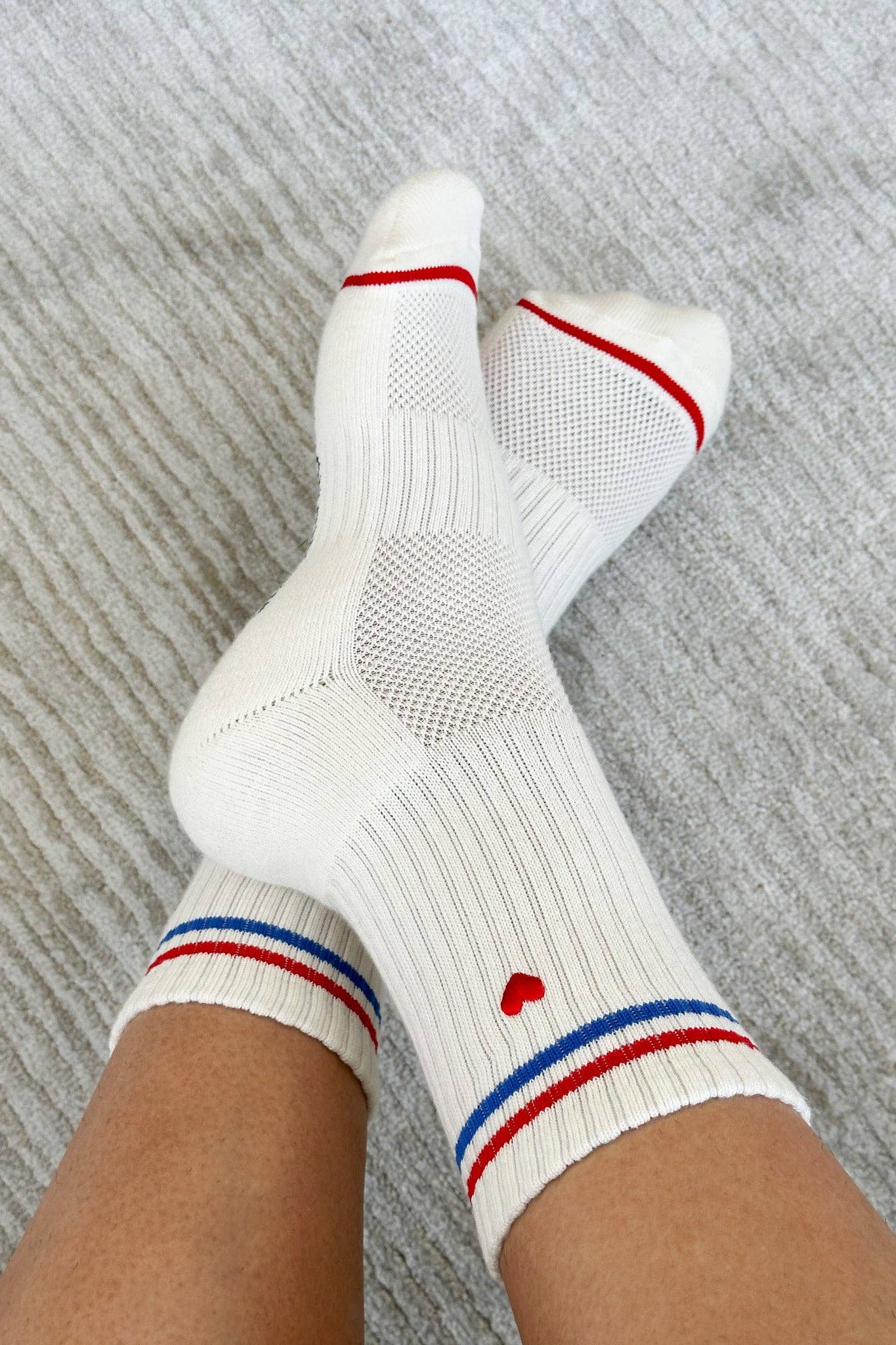 Le Bon Shoppe - Embroidered Heart Boyfriend Socks - Image 2