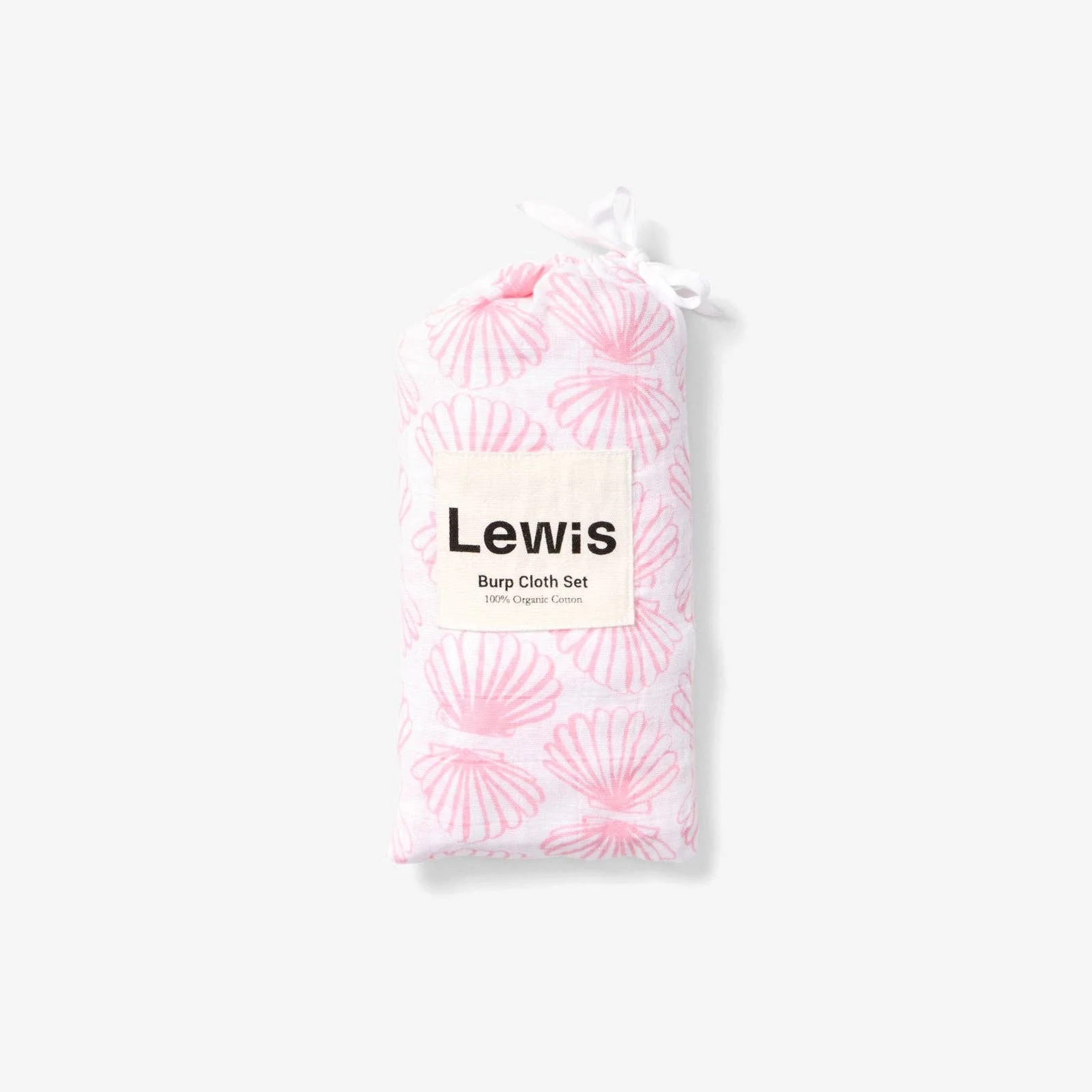 Lewis - Burp Cloth Set - Pink Scallop - Image 2