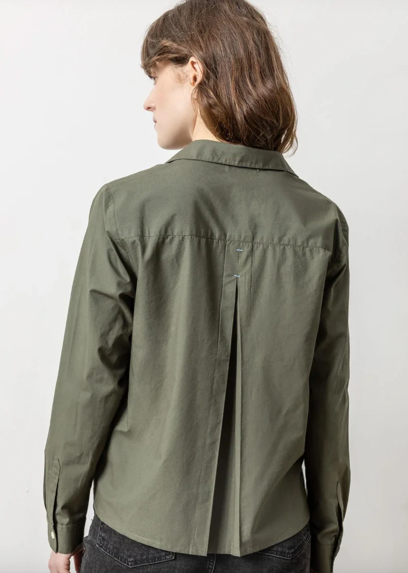 Lilla P - Easy Poplin Button Down Kale - Image 2