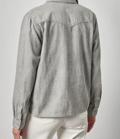 Lilla P - Denim Button Down - Grey Wash - Image 2