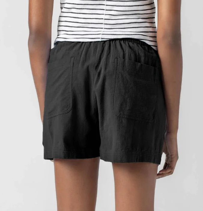Lilla P - Patch Pocket Shorts- Black or Bone - Image 2