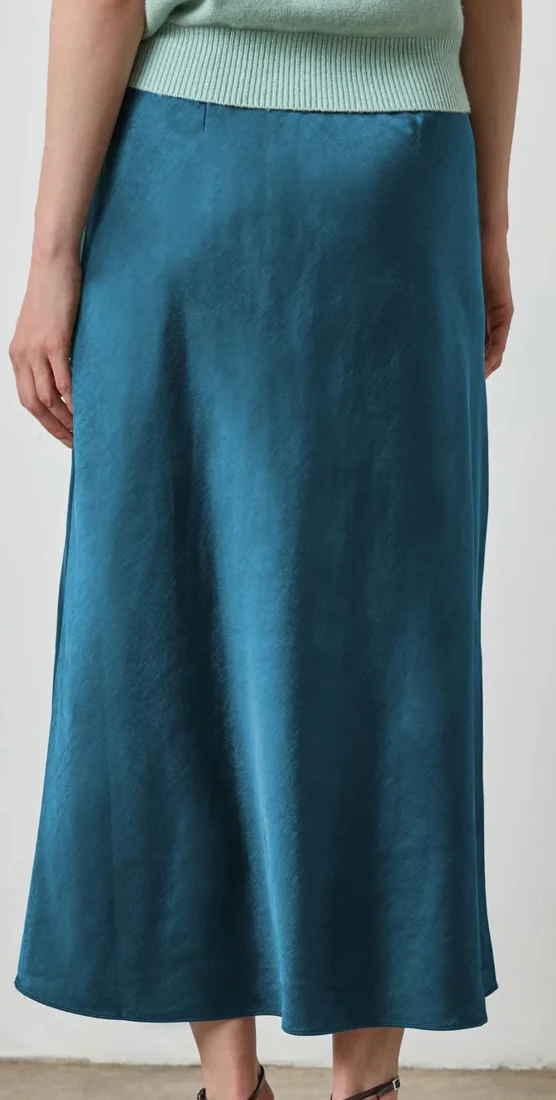 Lilla P - Satin Slit Front Skirt - Neptune - Image 2