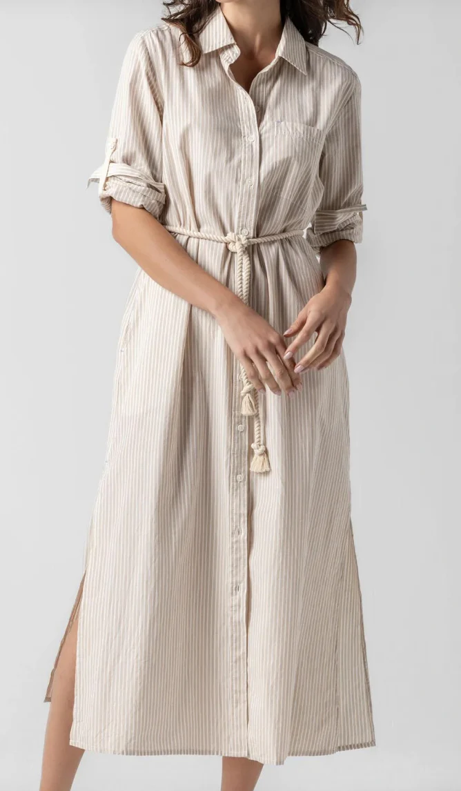 Lilla P - Striped Maxi Shirt Dress - Image 2