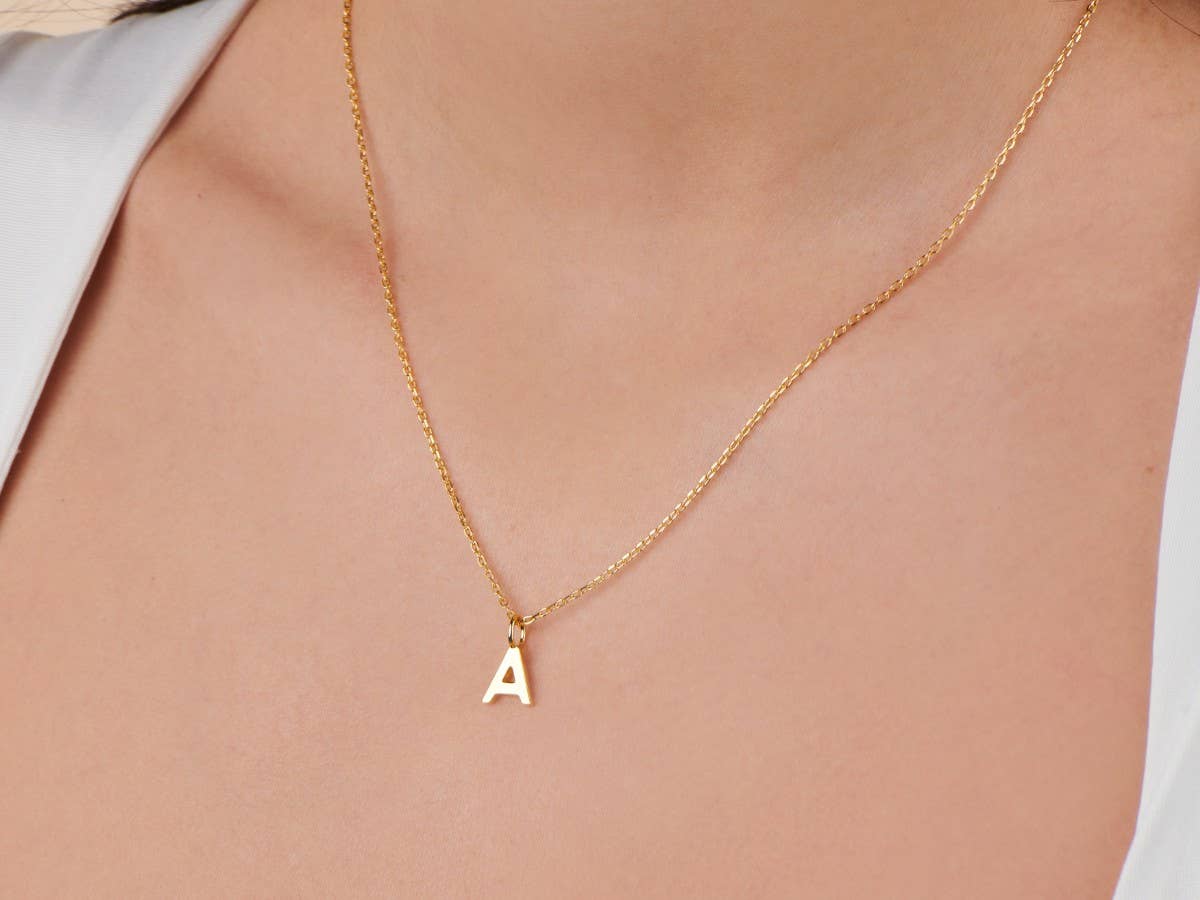 Little Sky Stone - Uppercase Initial Charms -Gold - Image 5