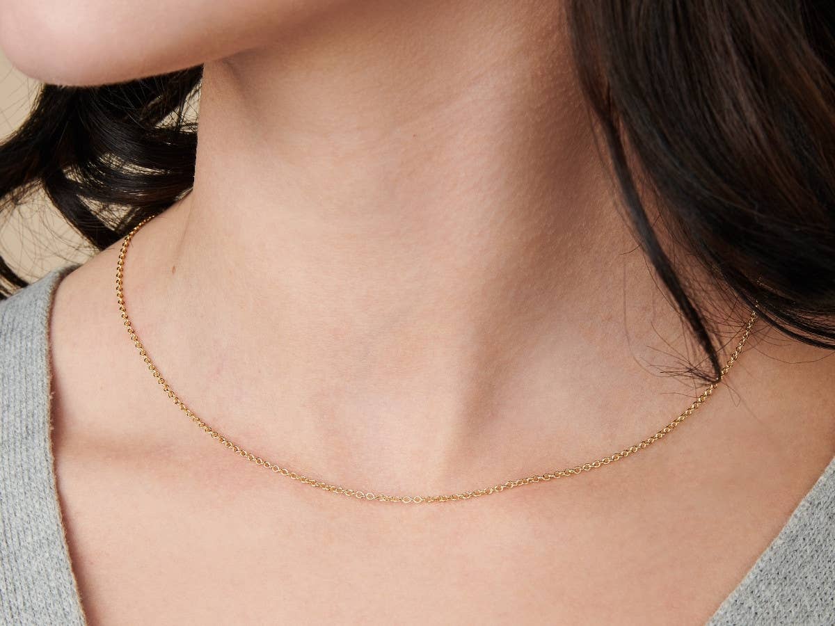 Little Sky Stone - Dainty Cable Chain: Yellow Gold - Image 2
