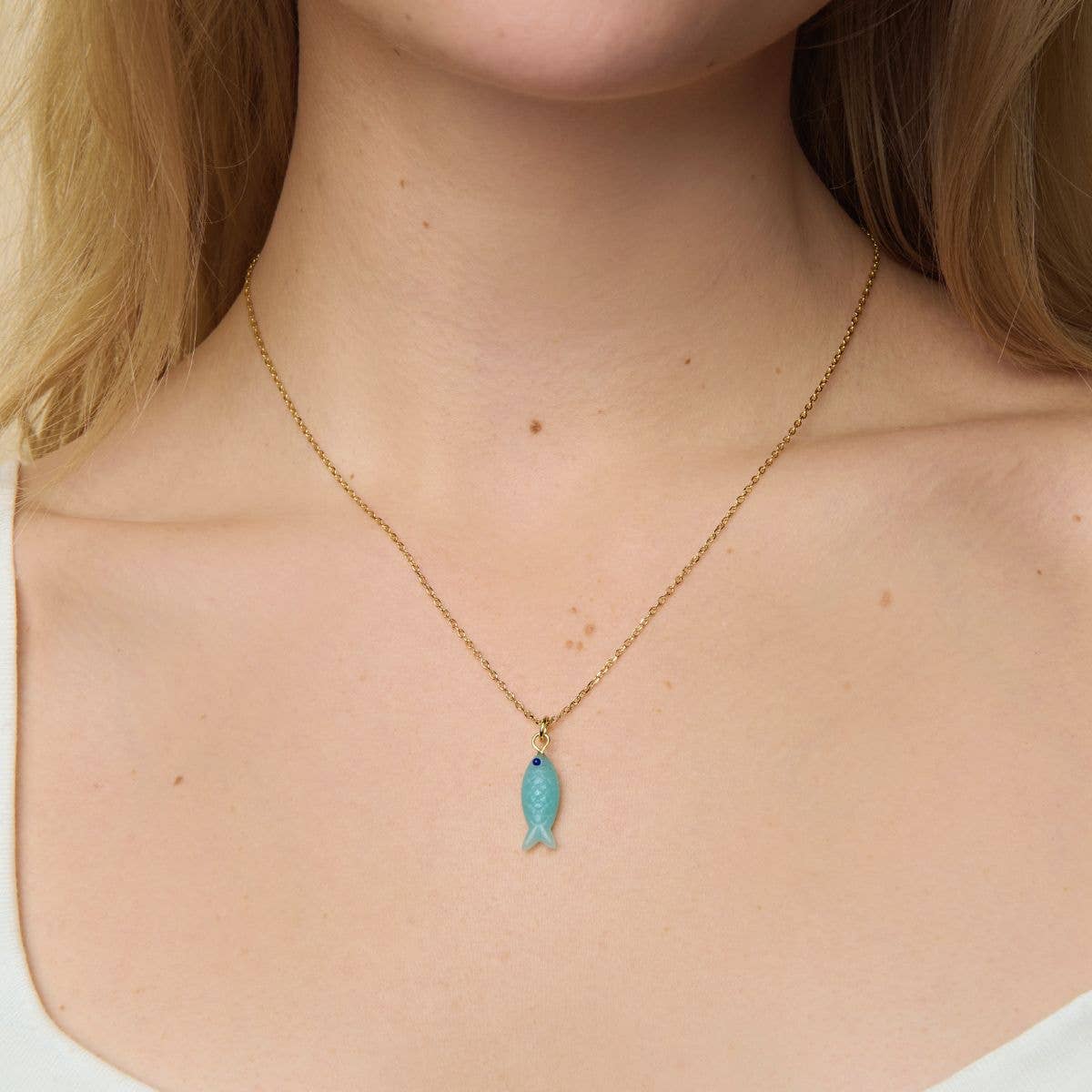 Little Sky Stone - Fish Gemstone Charm - Image 2