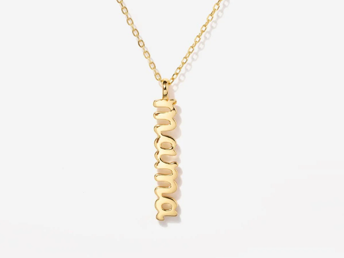 Little Sky Stone - Mama Script Necklace