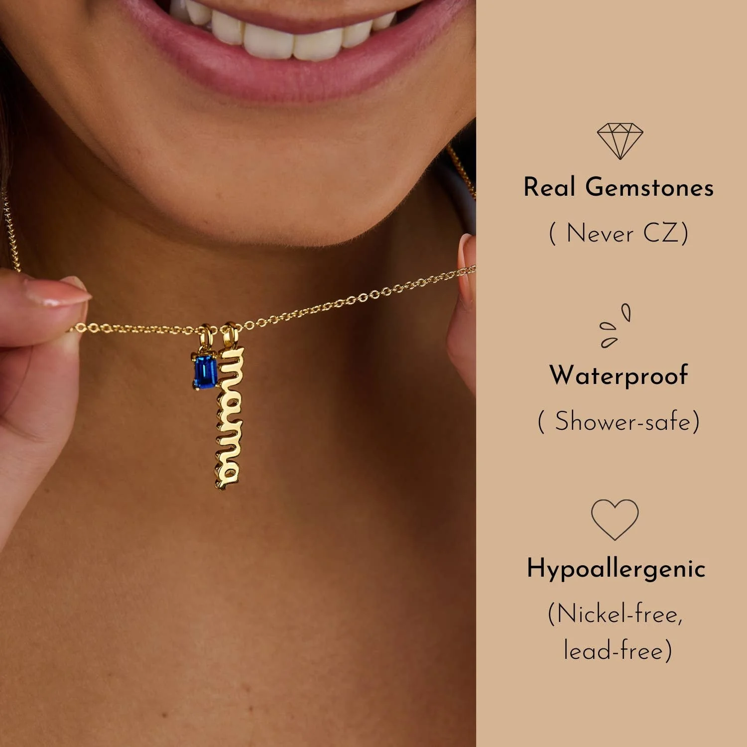 Little Sky Stone - Mama Script Necklace - Image 3