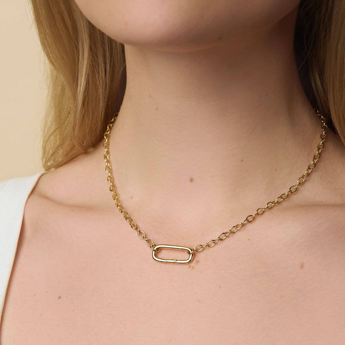 Little Sky Stone - Oval Link Connector Necklace: 18 inch - Image 2