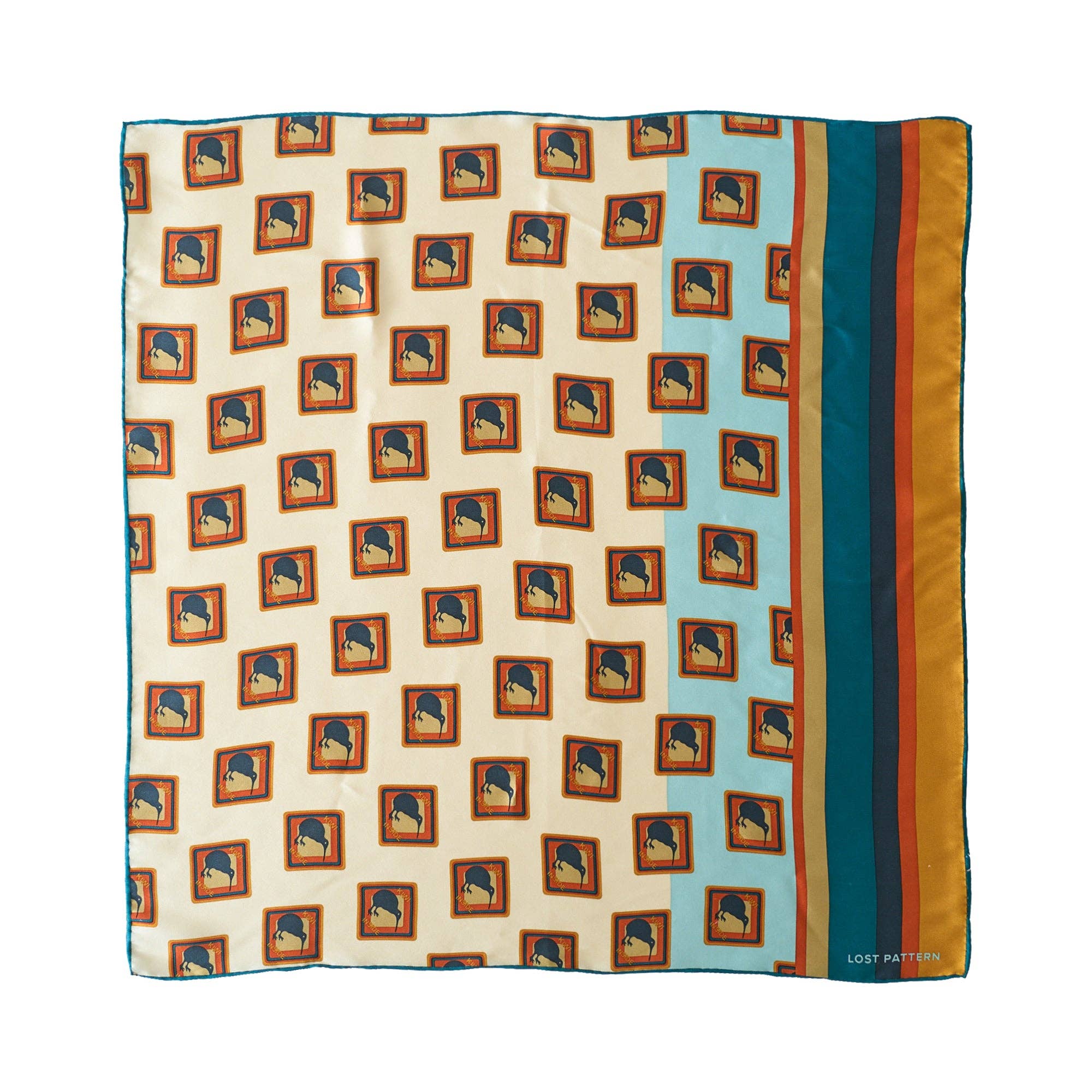 Lost Pattern Silk Bandana - Kiwi - Image 2