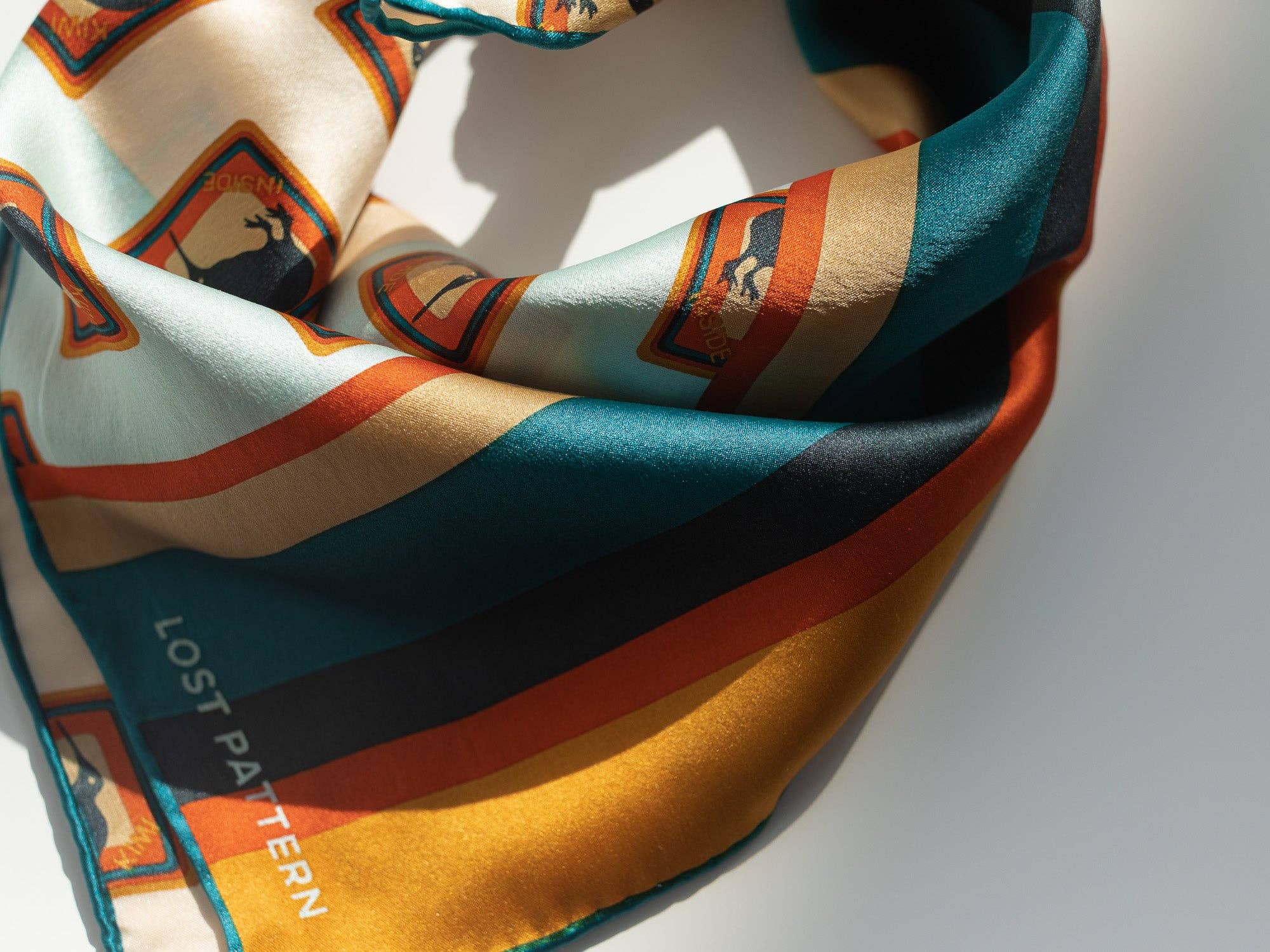 Lost Pattern Silk Bandana - Kiwi - Image 6
