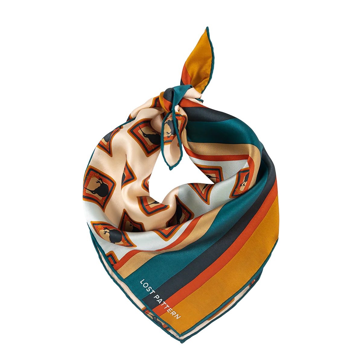 Lost Pattern Silk Bandana - Kiwi - Image 8