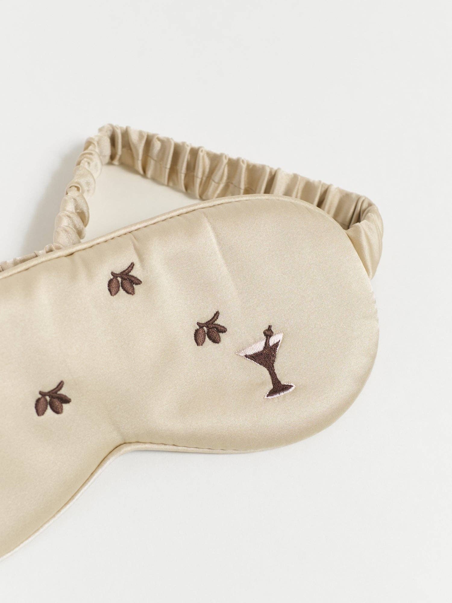 Lost Pattern Silk Sleep Eye Mask - Champagne Martini - Image 2