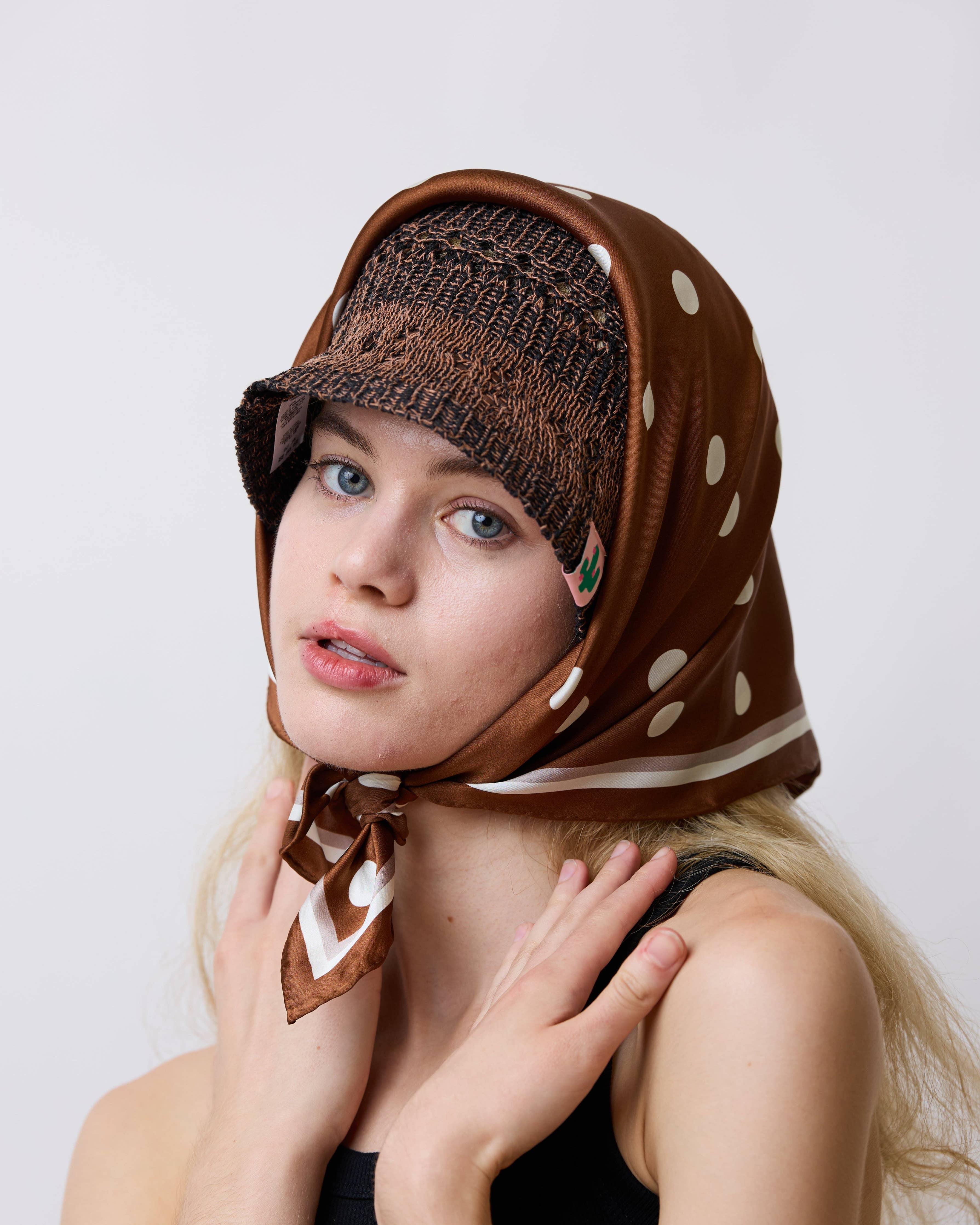 Lost Pattern Silk Scarf - Retro Polka - Image 4