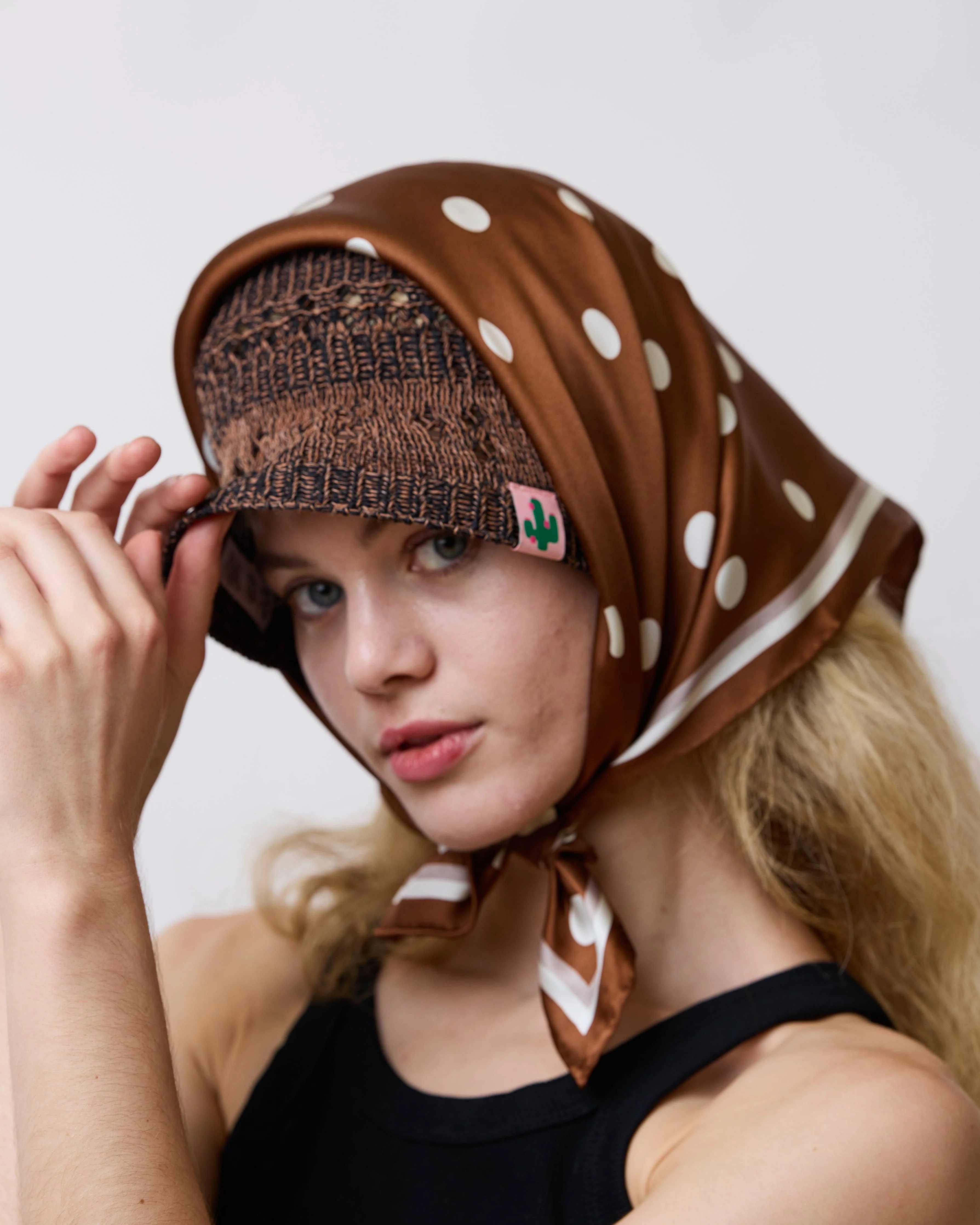 Lost Pattern Silk Scarf - Retro Polka - Image 5