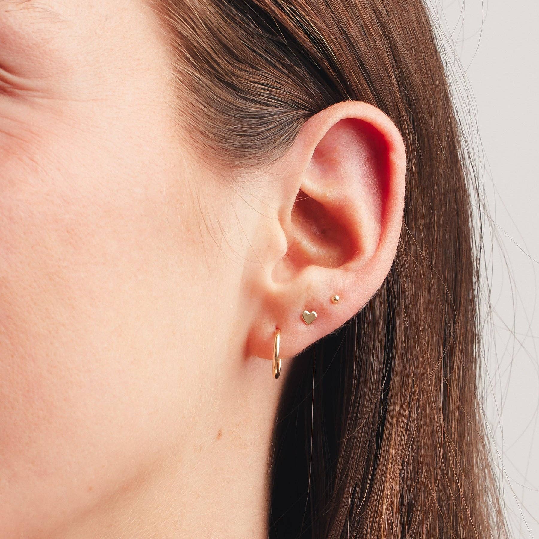 Made By Mary - Heart Stud Earring 14k Solid Gold - Image 2