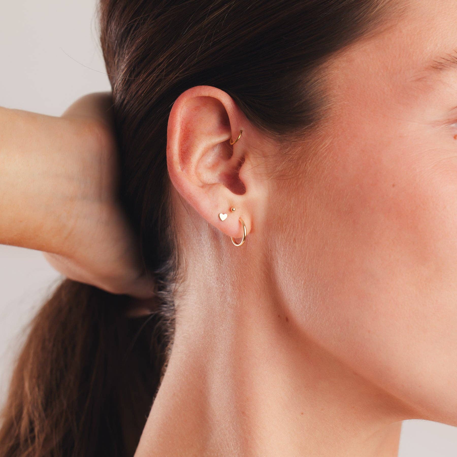 Made By Mary - Heart Stud Earring 14k Solid Gold - Image 3