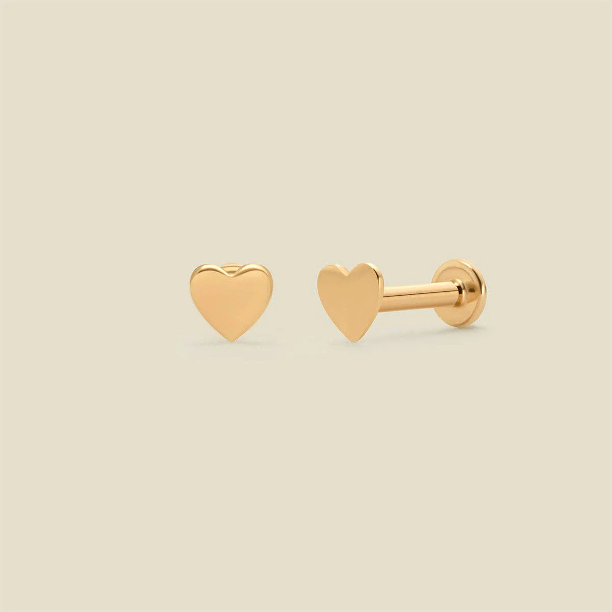 Made By Mary - Heart Stud Earring 14k Solid Gold - Image 5