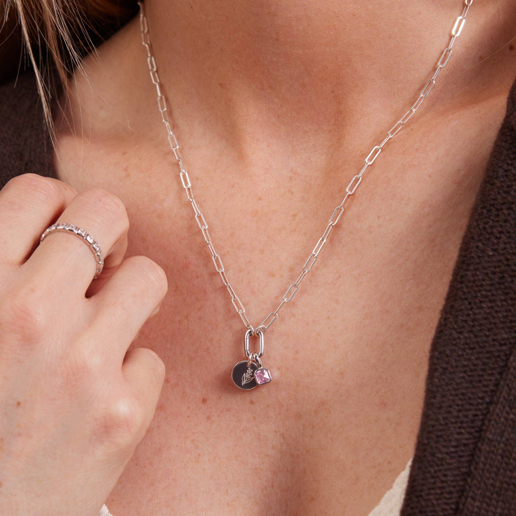 Made By Mary - Jude Charm Necklace With Link Lock - Image 7